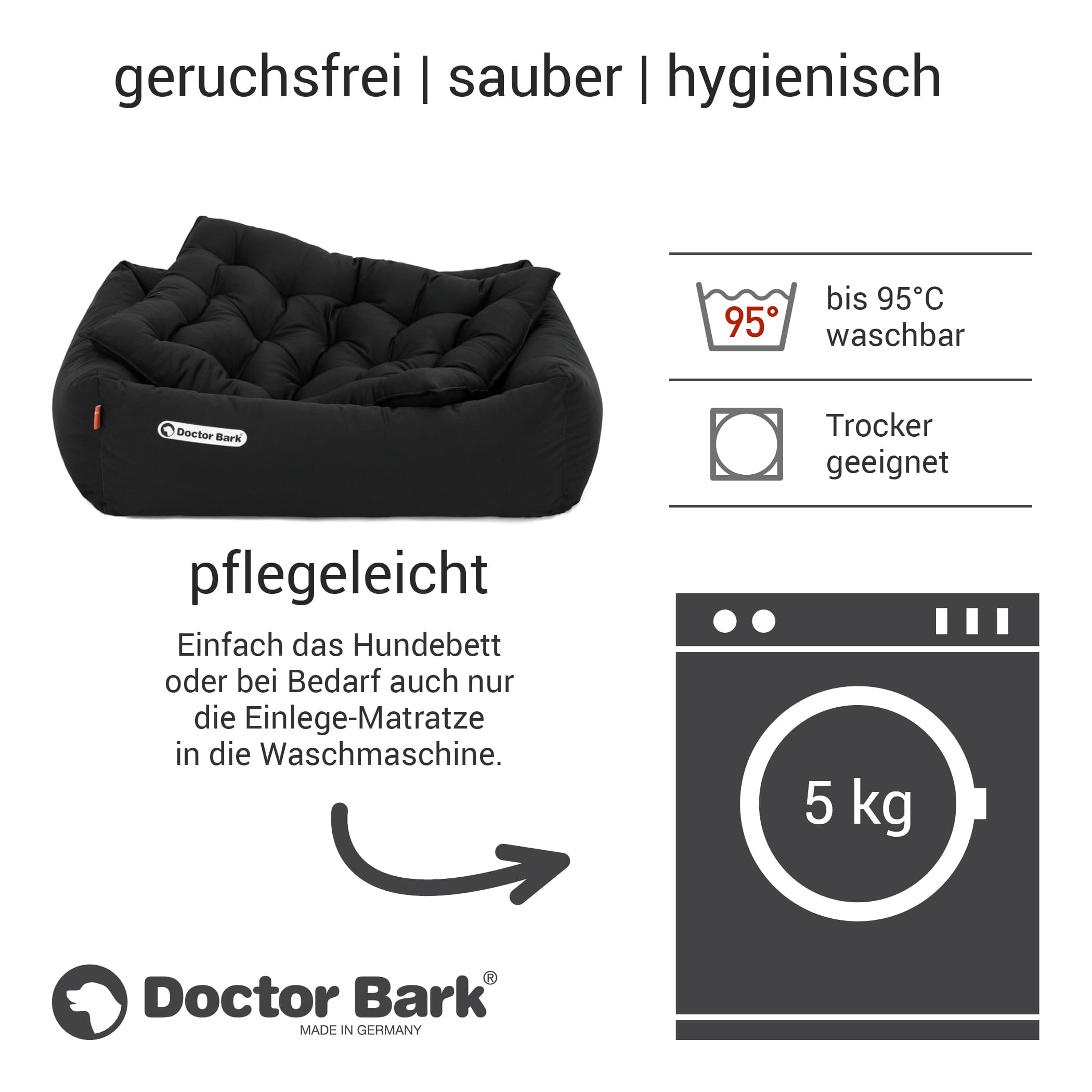 Orthopädisches Hundebett | Schwarz | S