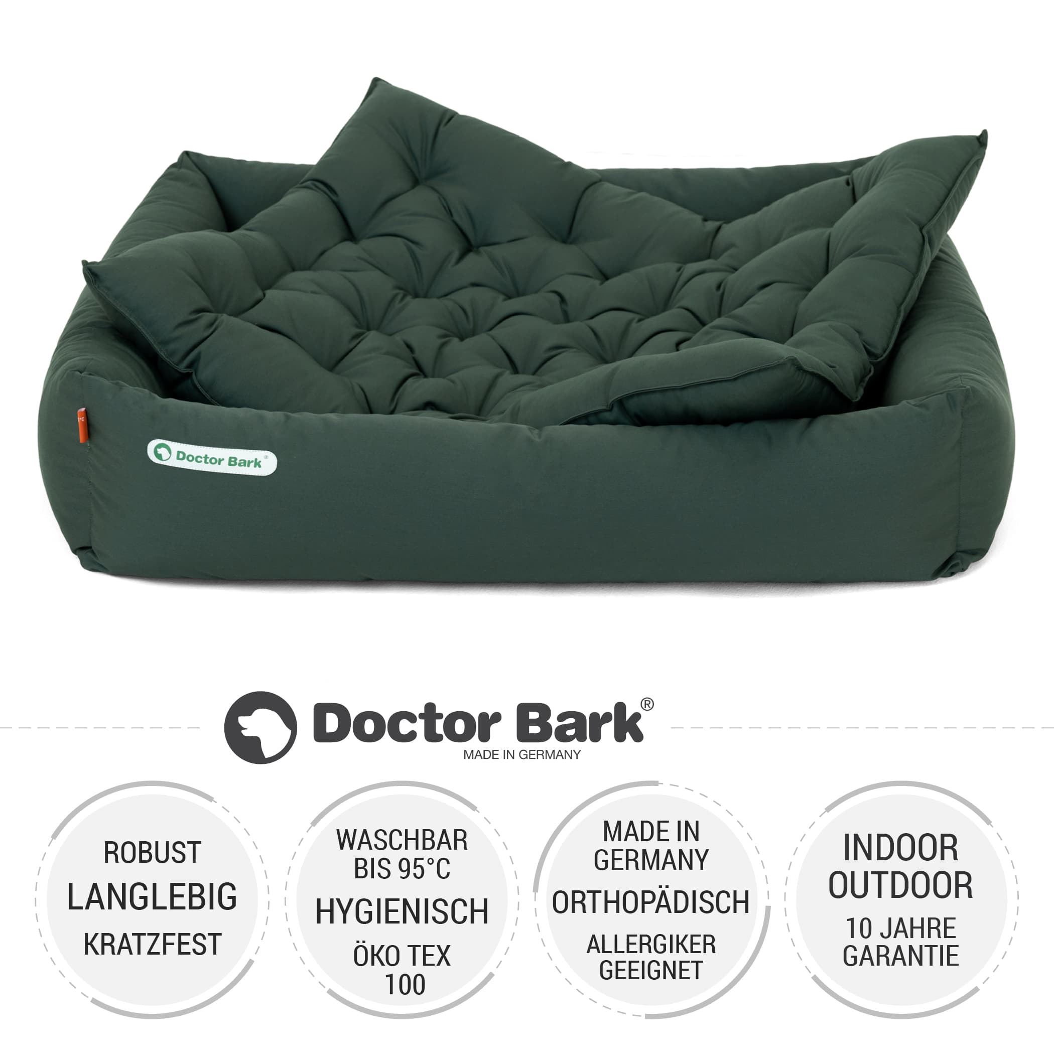 Orthopädisches Hundebett | Grün | XL