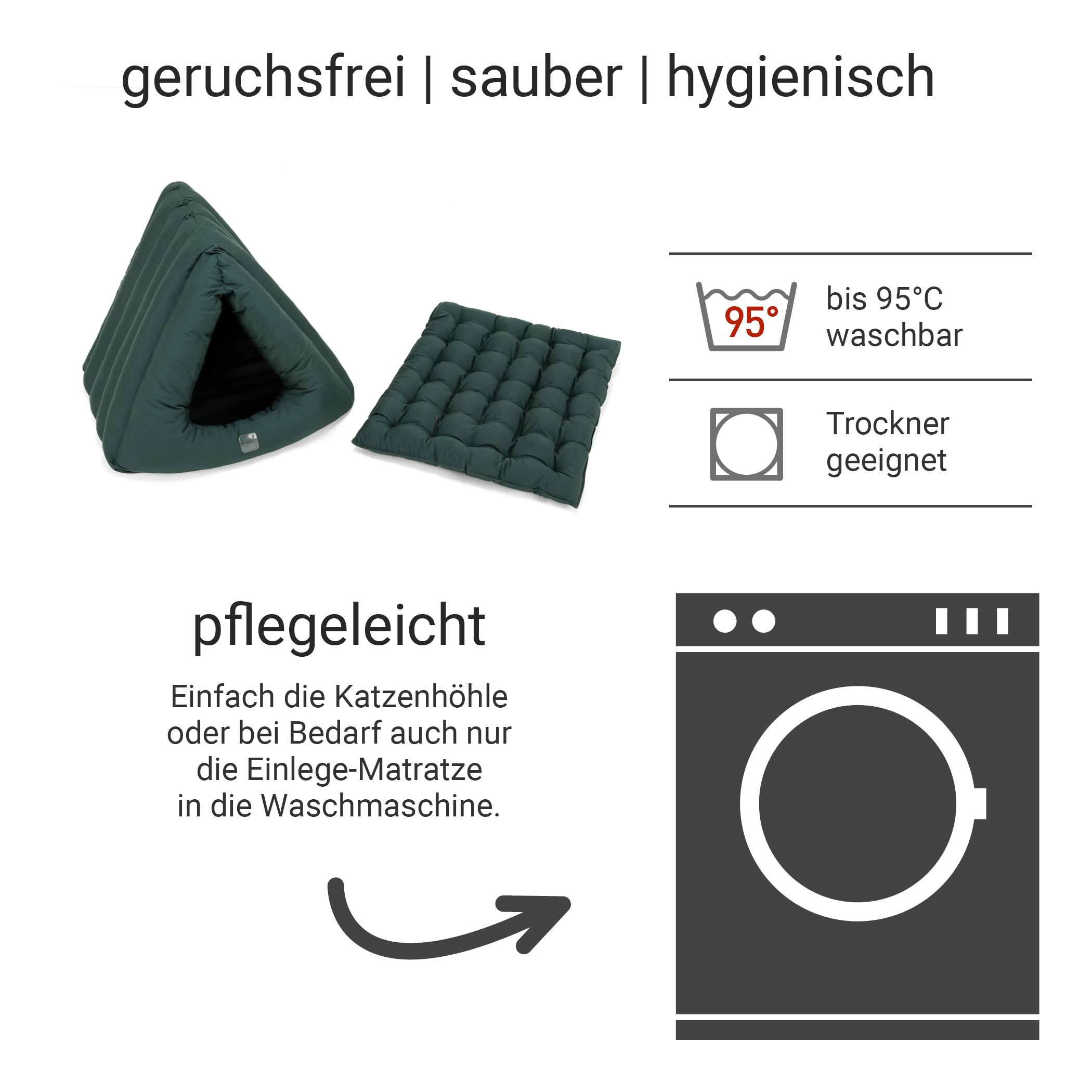 Katzenhöhle Deluxe | Grün