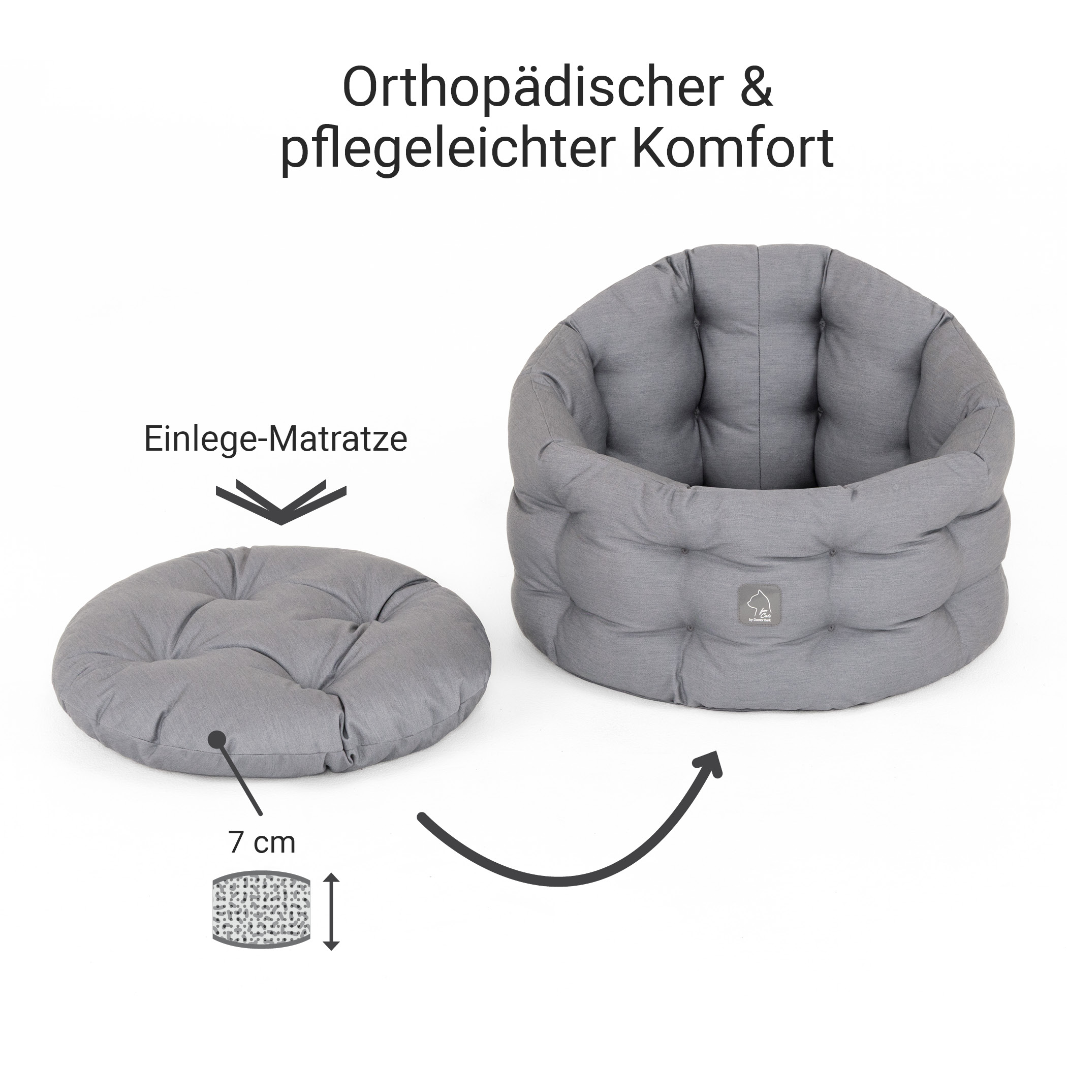 Katzenbett Deluxe | Katze | Hellgrau