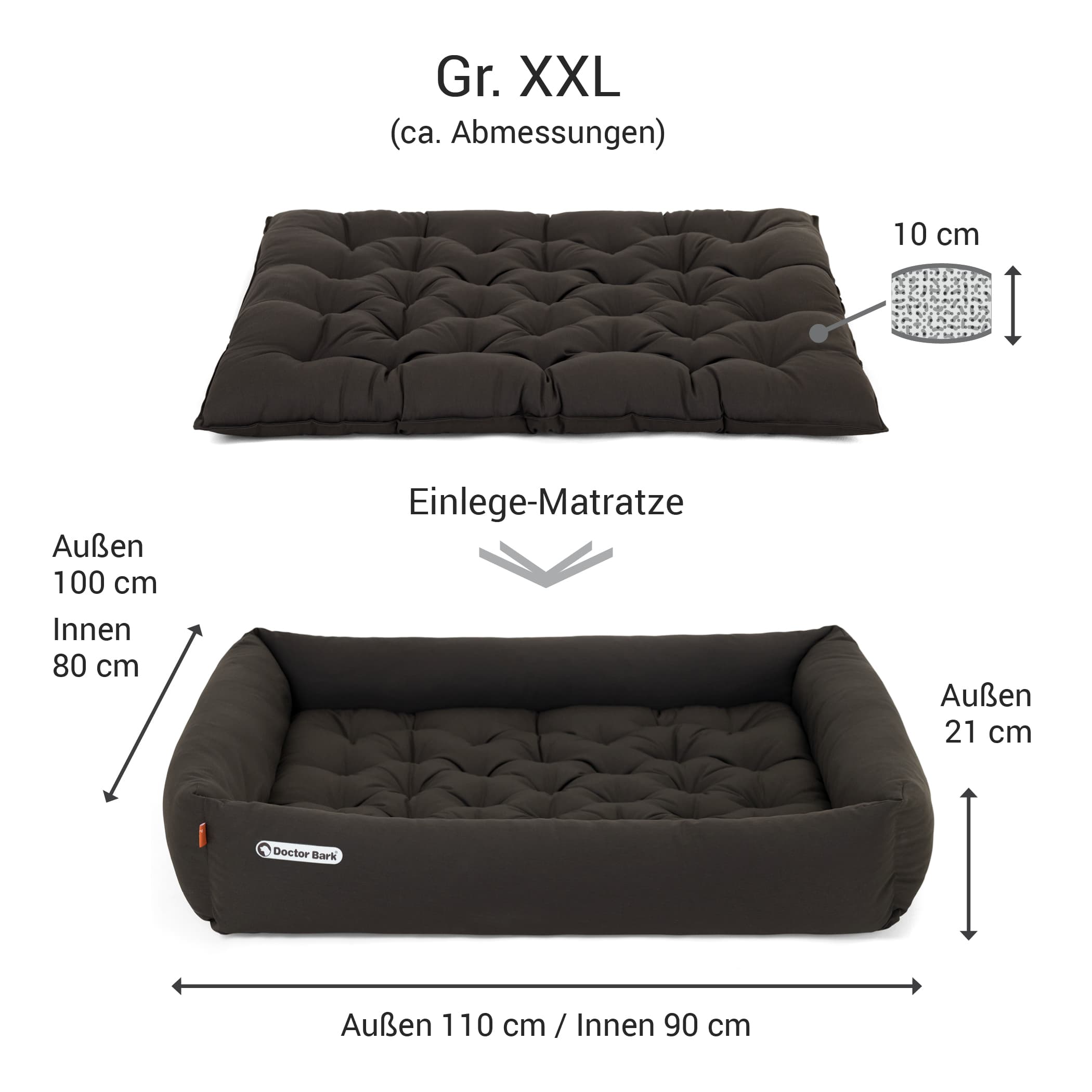 Orthopädisches Hundebett | Braun | XXL