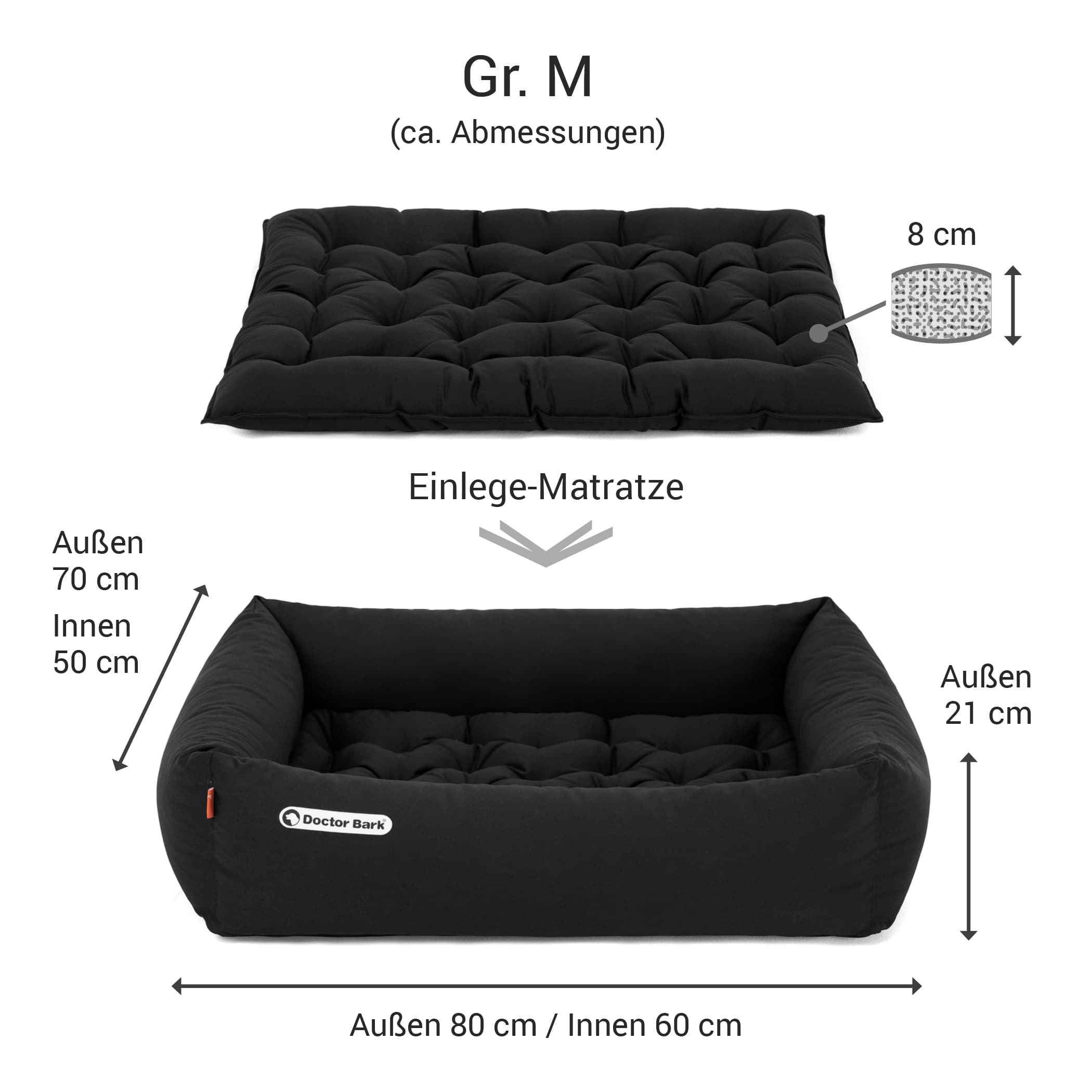 Orthopädisches Hundebett | Schwarz | M