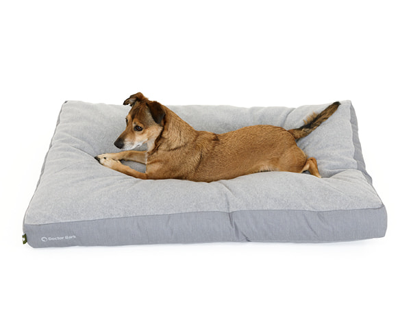 Weiches & komfortables Doctor Bark Lounge-Kissen Green Label mit Hund und weicher Liegefläche