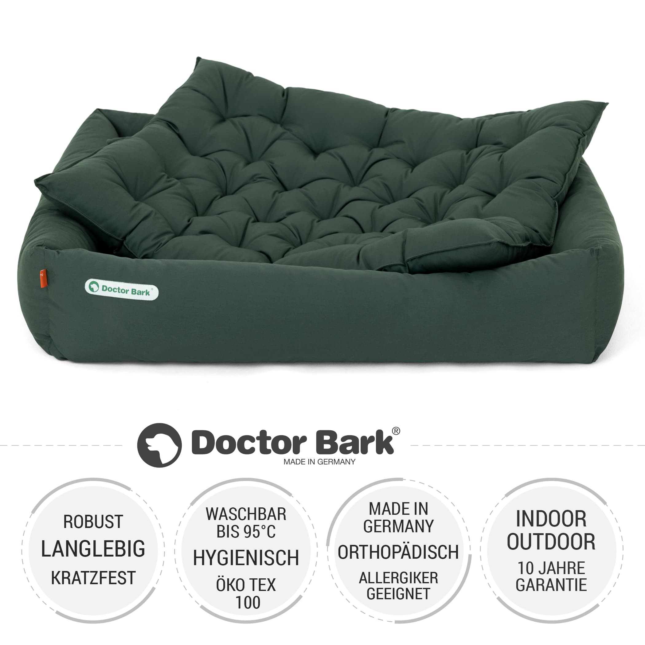 Orthopädisches Hundebett | Grün | XXL