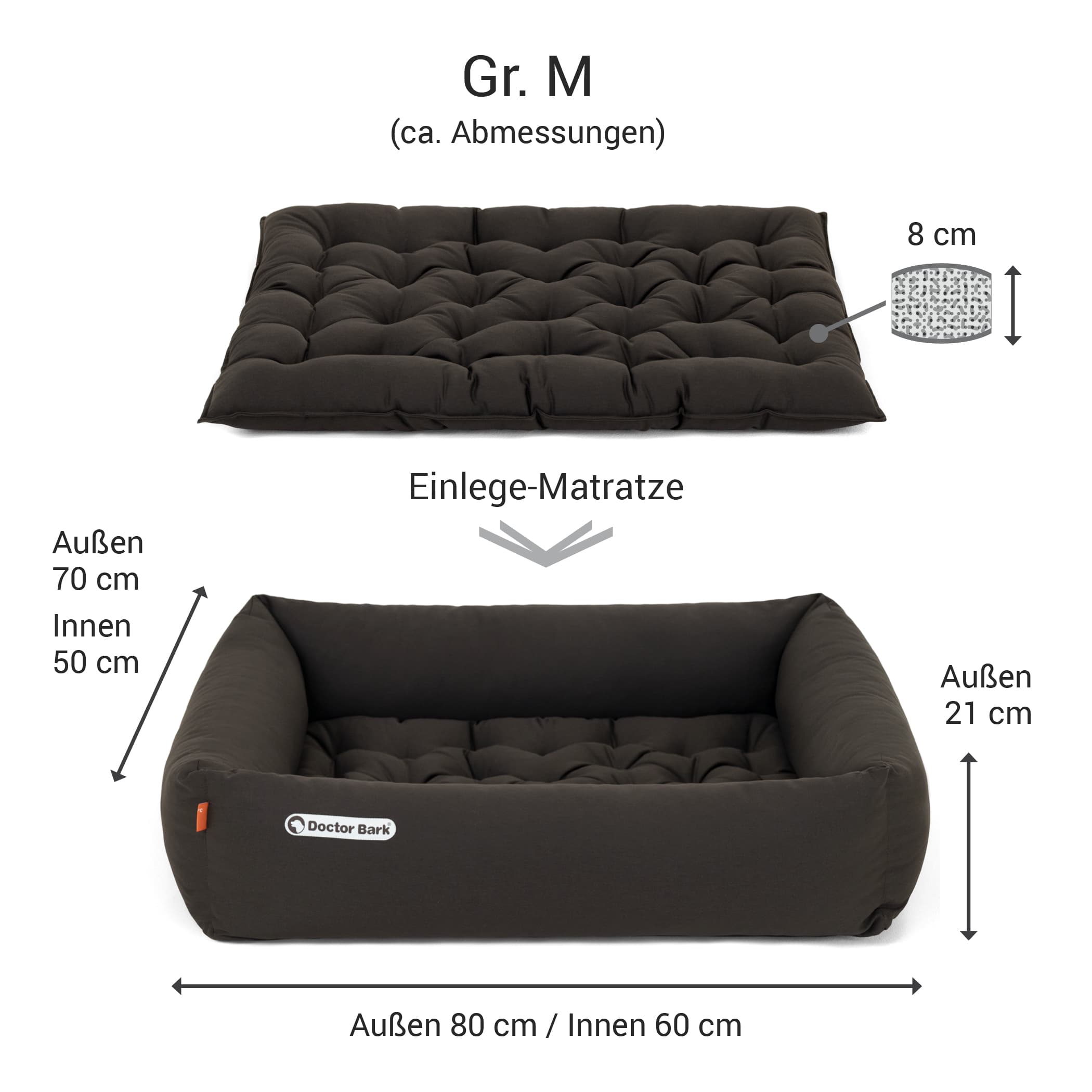 Orthopädisches Hundebett | Braun | M