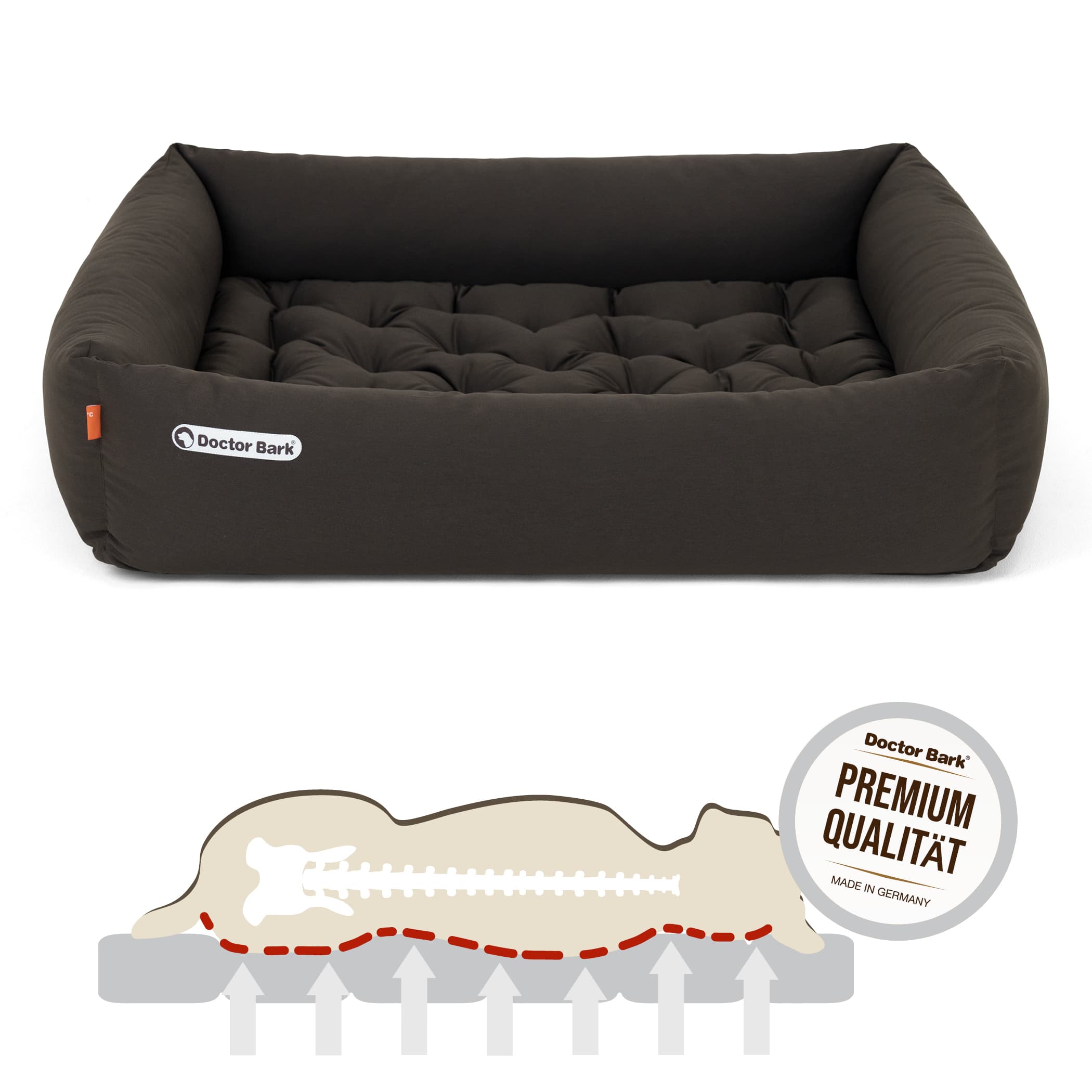 Orthopädisches Hundebett | Braun | L