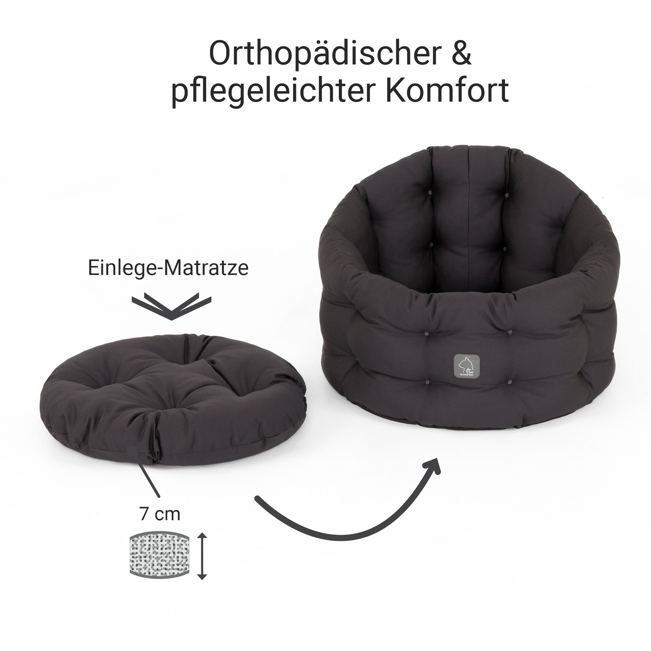 Deluxe Bett | Katze | Grau