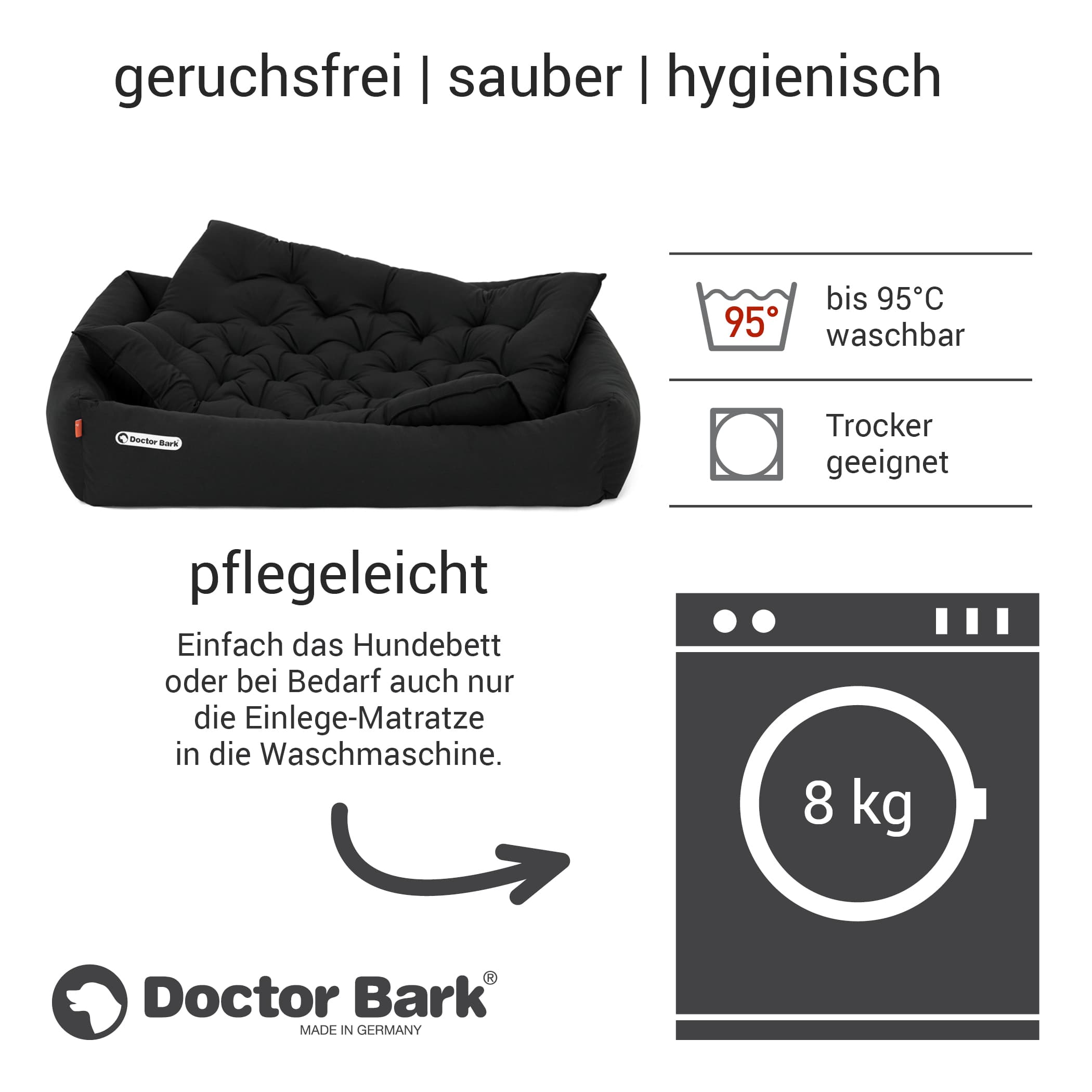 Orthopädisches Hundebett | Schwarz | XL