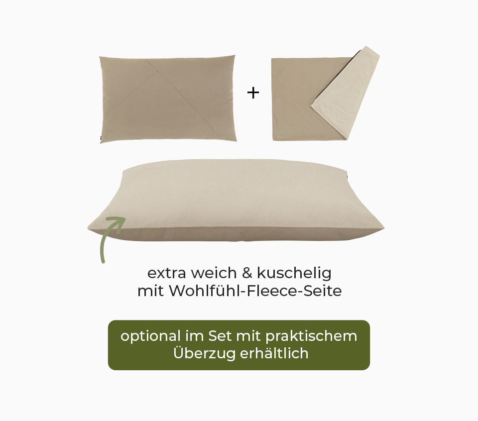 Weiches & komfortables Doctor Bark Country-Kissen Green Label mit kuscheliger Fleece-Seite und optionalem Überzug im Set