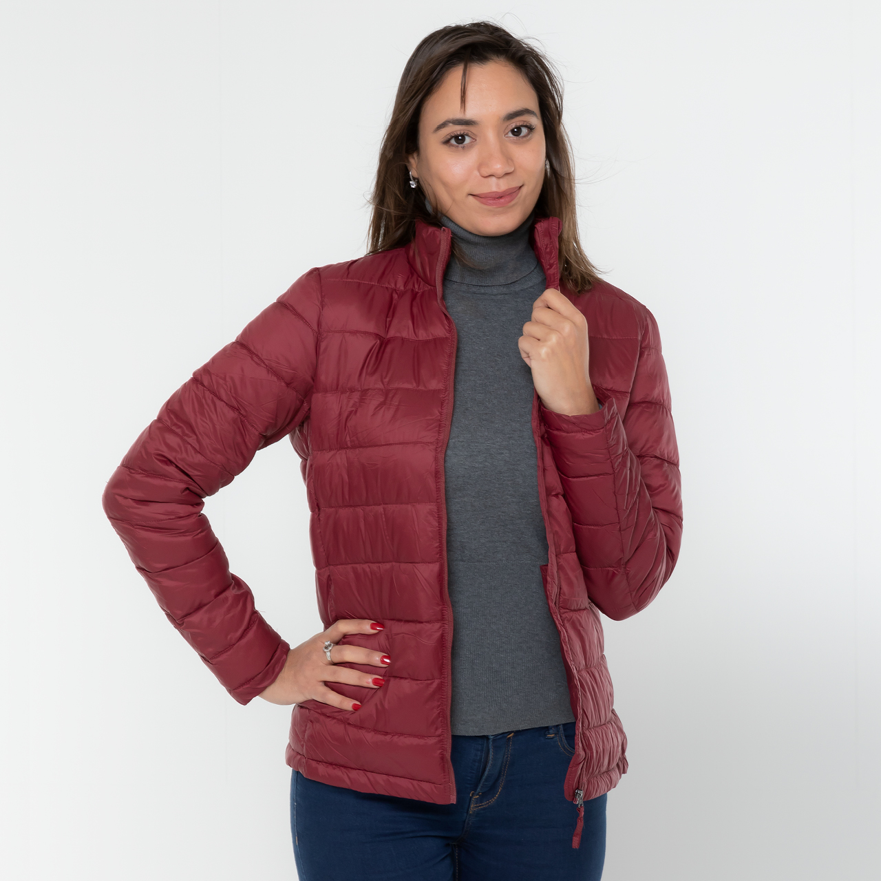 Damen Steppjacke in bordeaux XXL