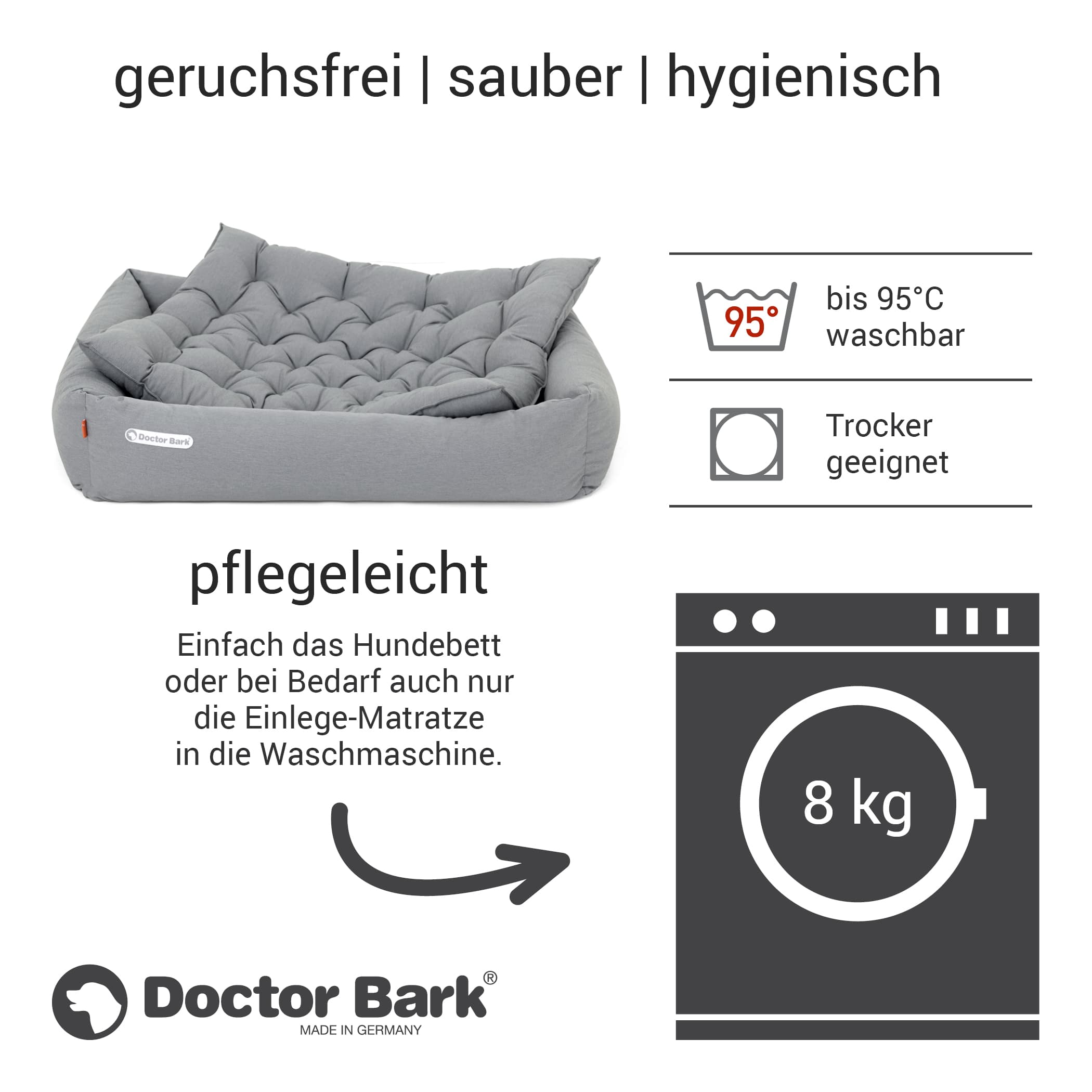 Orthopädisches Hundebett | Hellgrau | XL