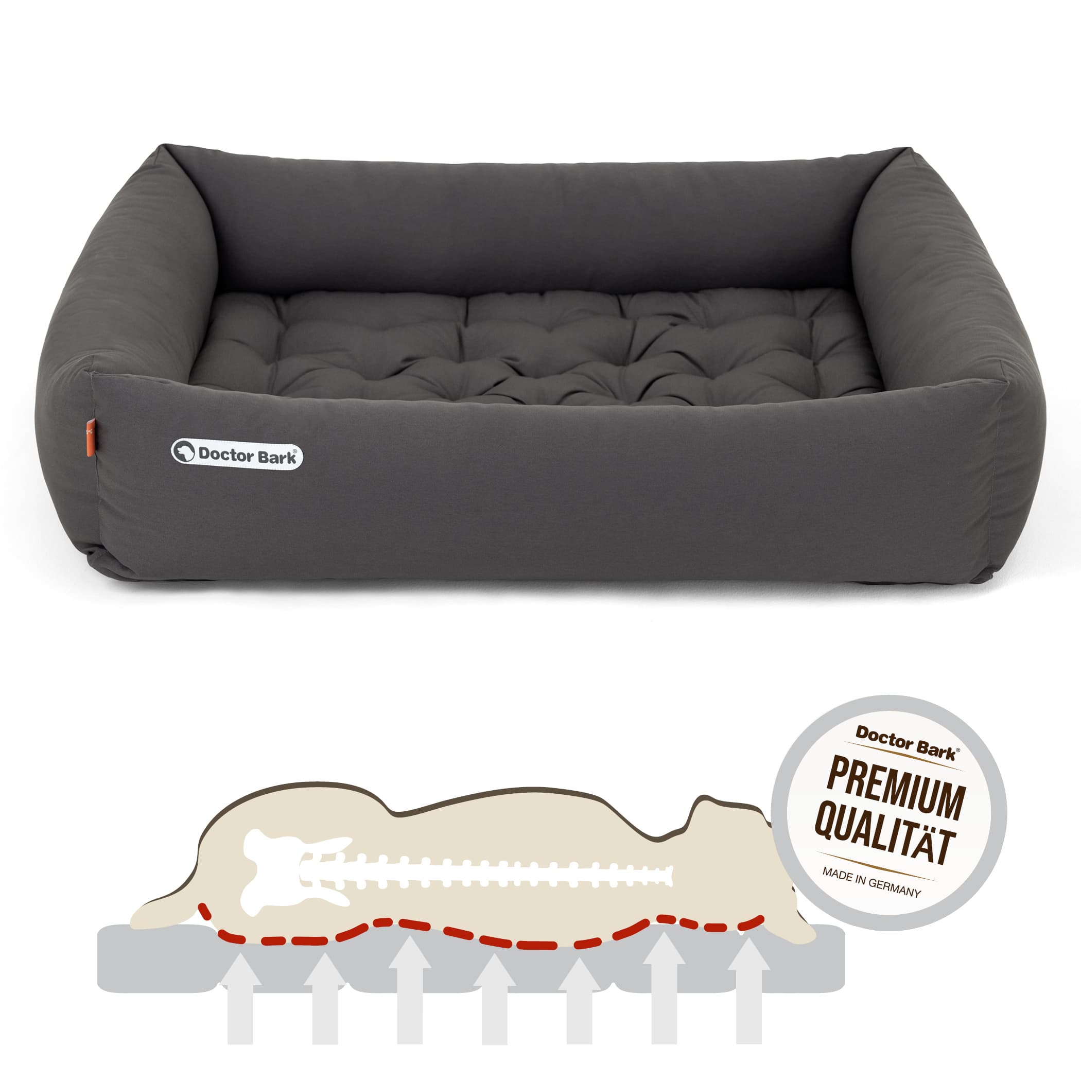 Orthopädisches Hundebett | Grau | L