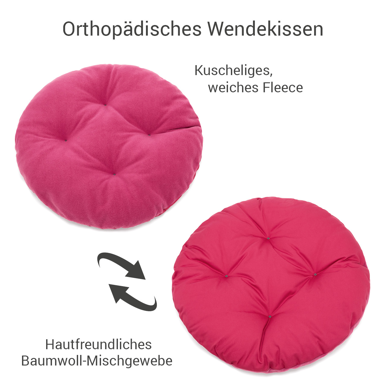 rundes Hundebett mit orthopädischem Wendekissen Doctor Bark Gr. M - hot pink rundes Hundebett mit orthopädischem Wendekissen Doctor Bark Gr. M - hot pink