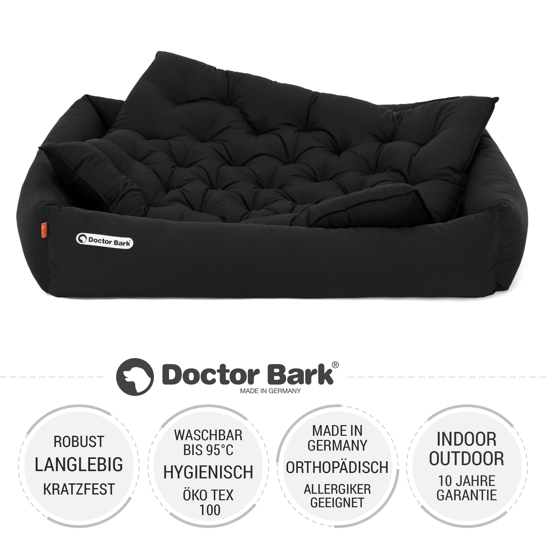 Orthopädisches Hundebett | Schwarz | XXL