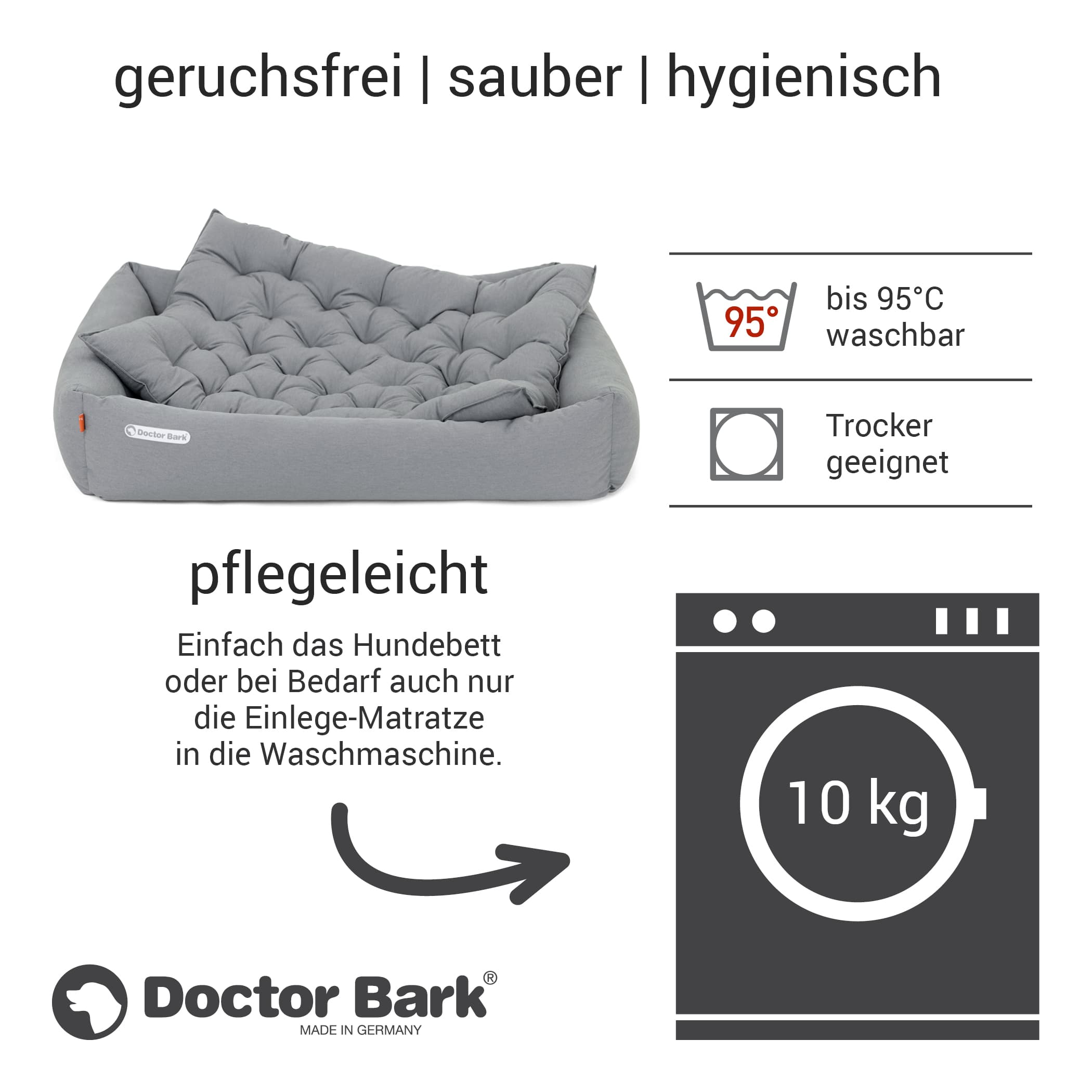 Orthopädisches Hundebett | Hellgrau | XXL