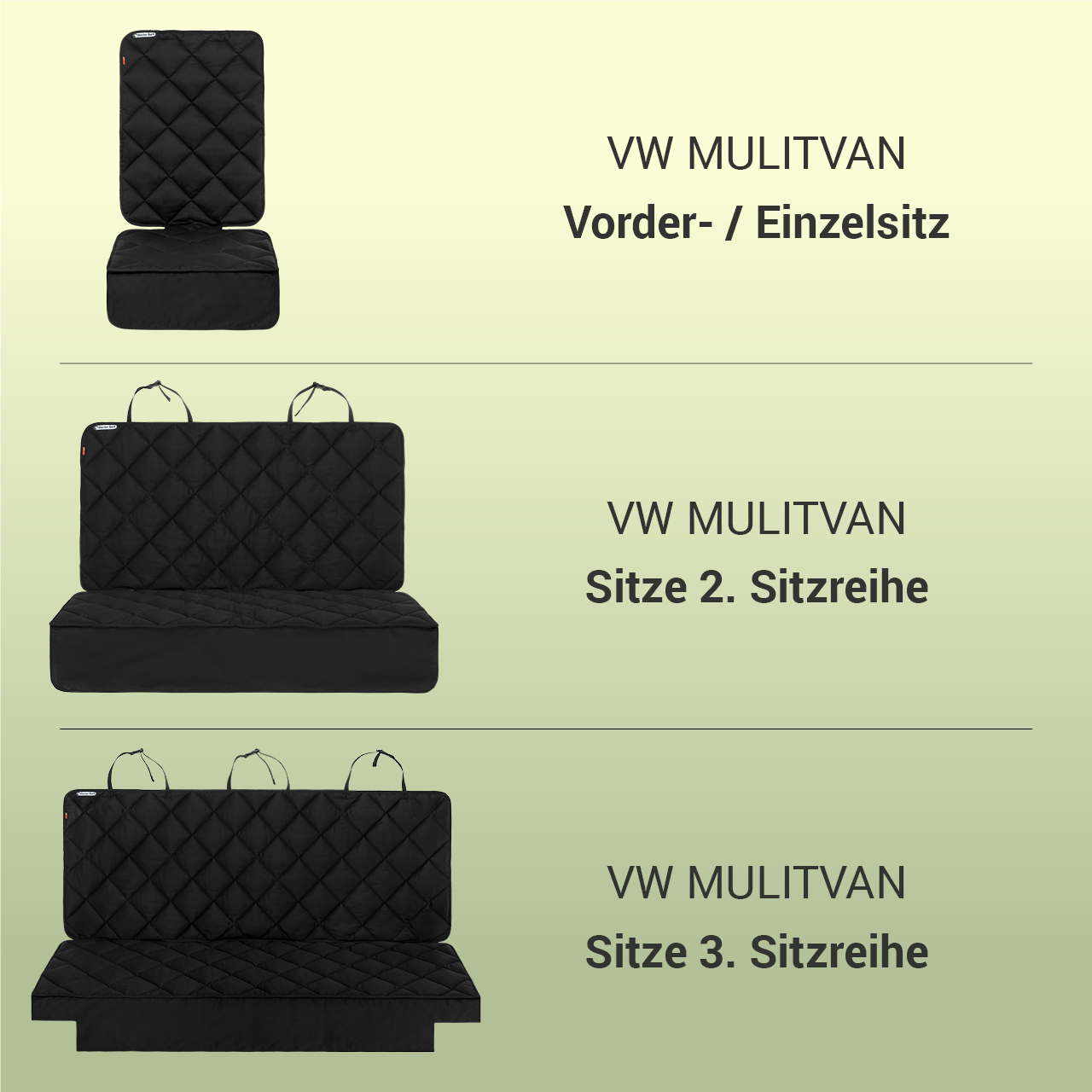 Auto-Sitzauflage VW Multivan - Schwarz 