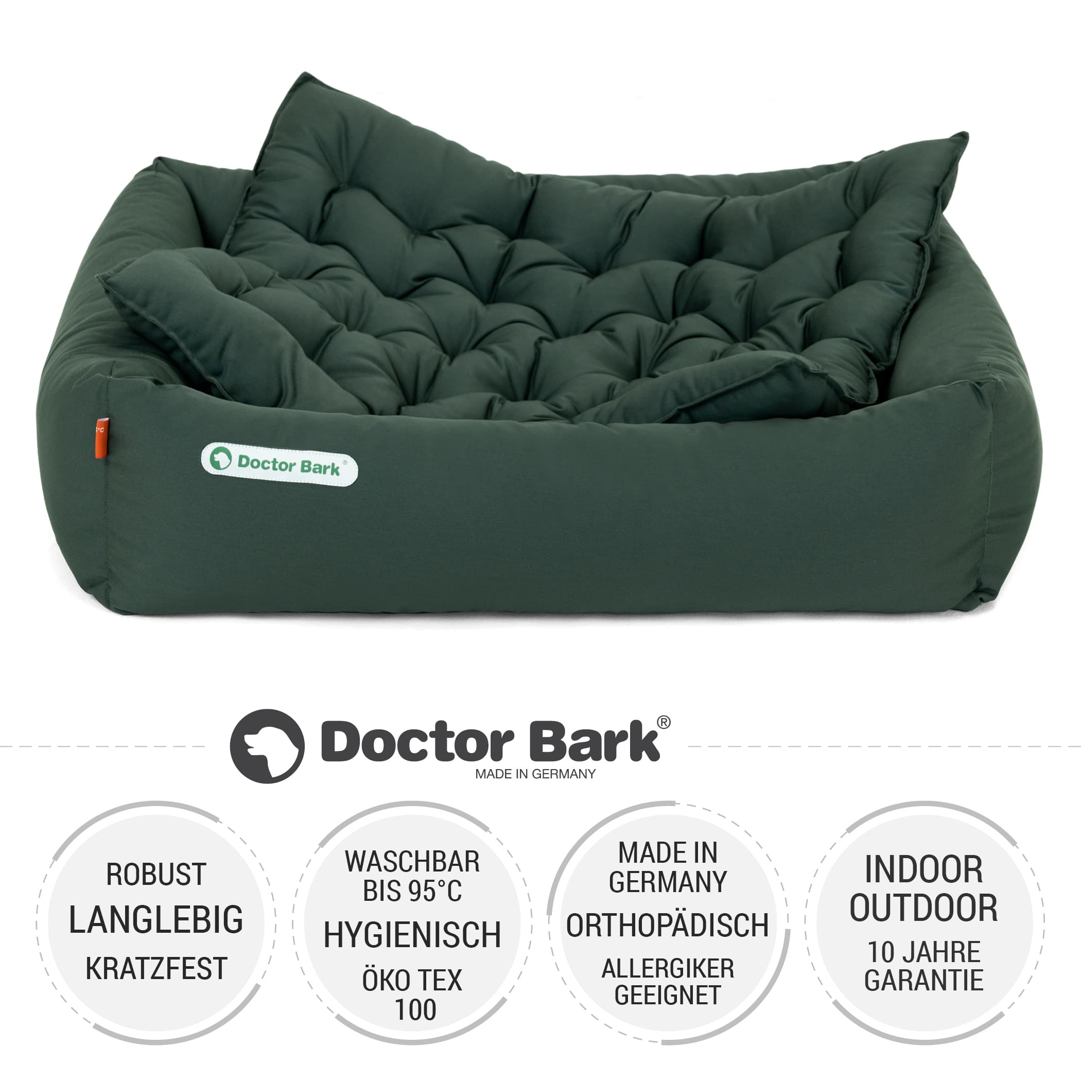 Orthopädisches Hundebett | Grün | M