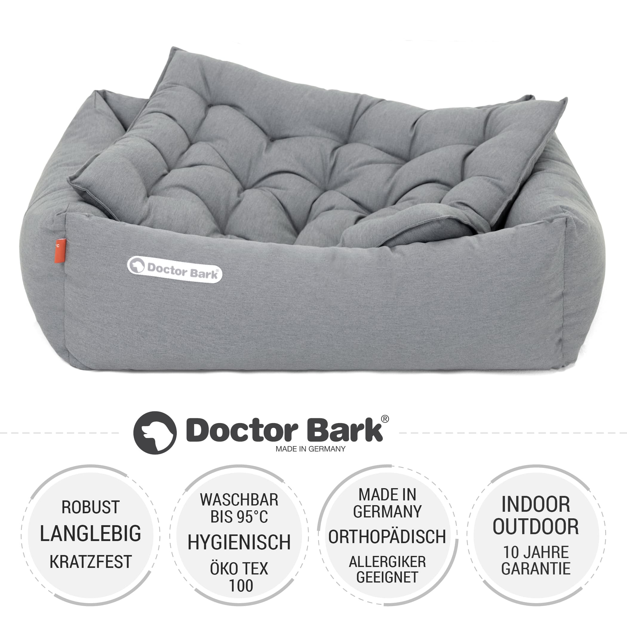 Orthopädisches Hundebett | Hellgrau | S