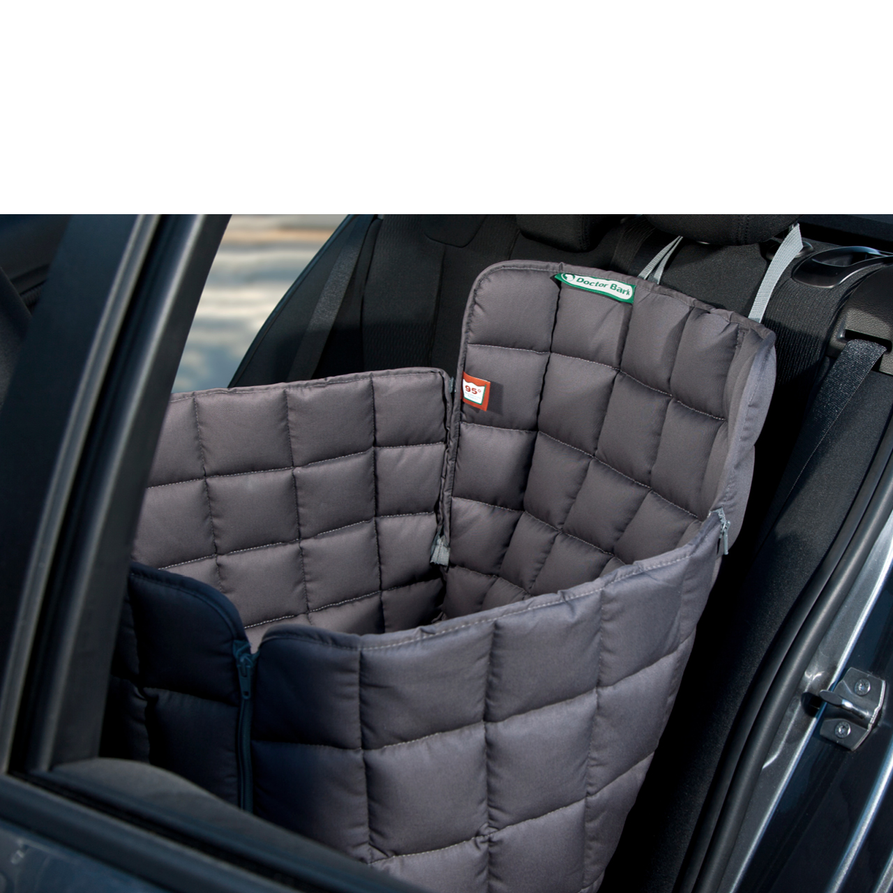 All-Side Schutz mit Reißverschluss für alle PKWs und SUVs Doctor Bark Hunde 3-Sitz-Autoschondecke für die Rücksitzbank S in Braun