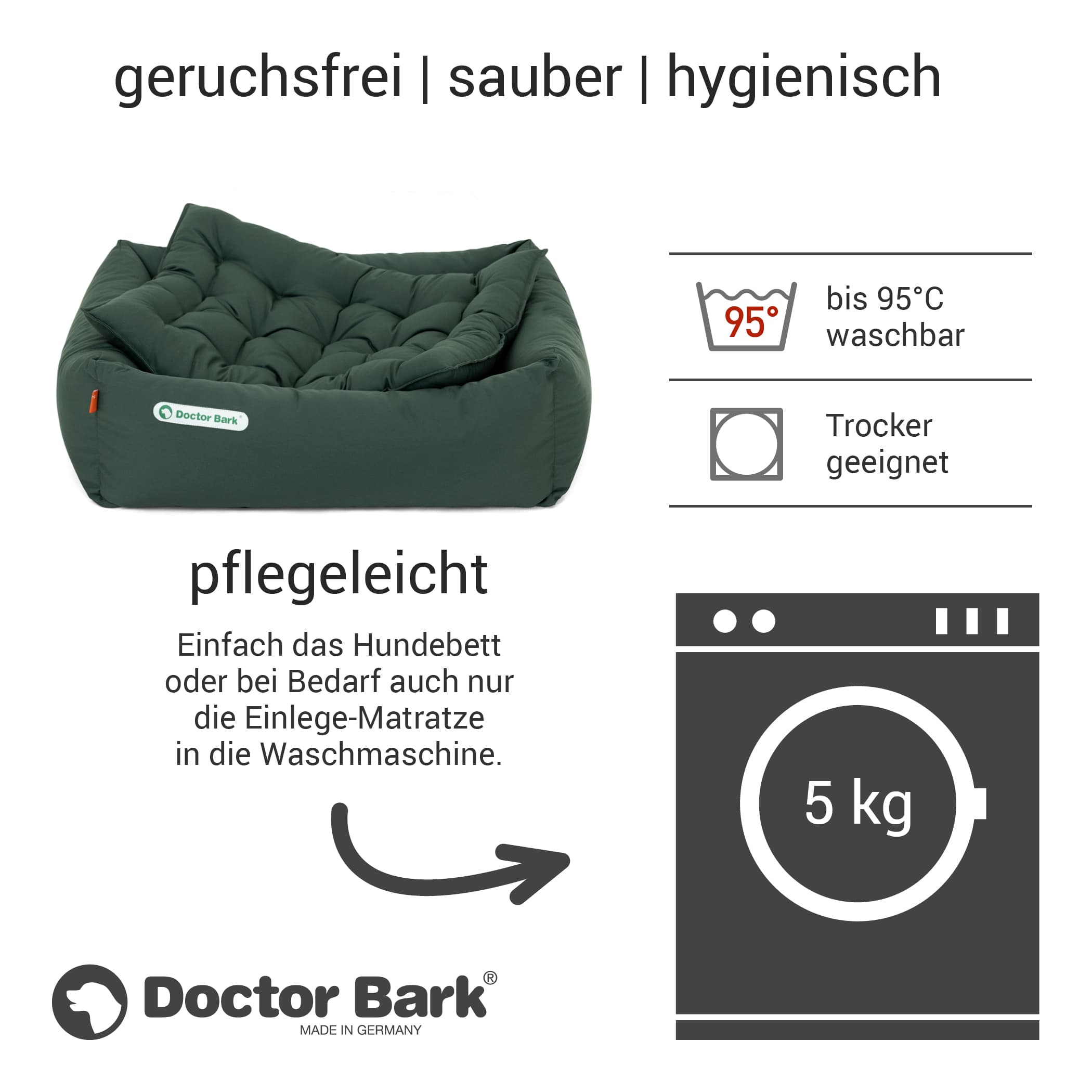 Orthopädisches Hundebett | Grün | S