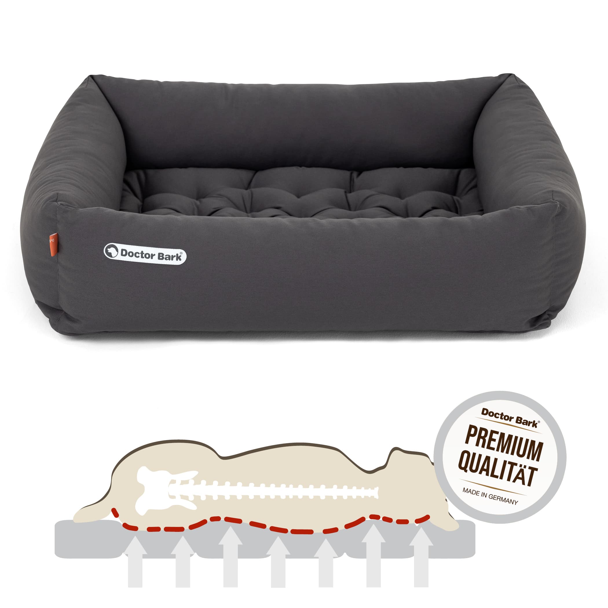 Orthopedic Dog Bed Grey Size M