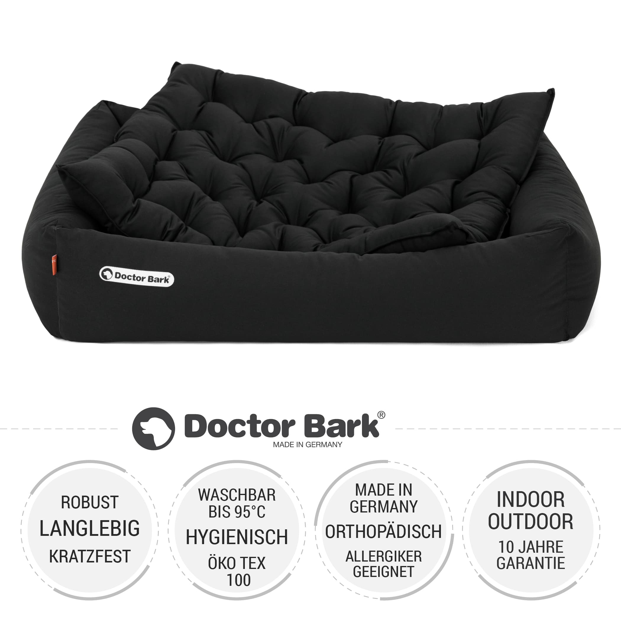 Orthopädisches Hundebett | Schwarz | L