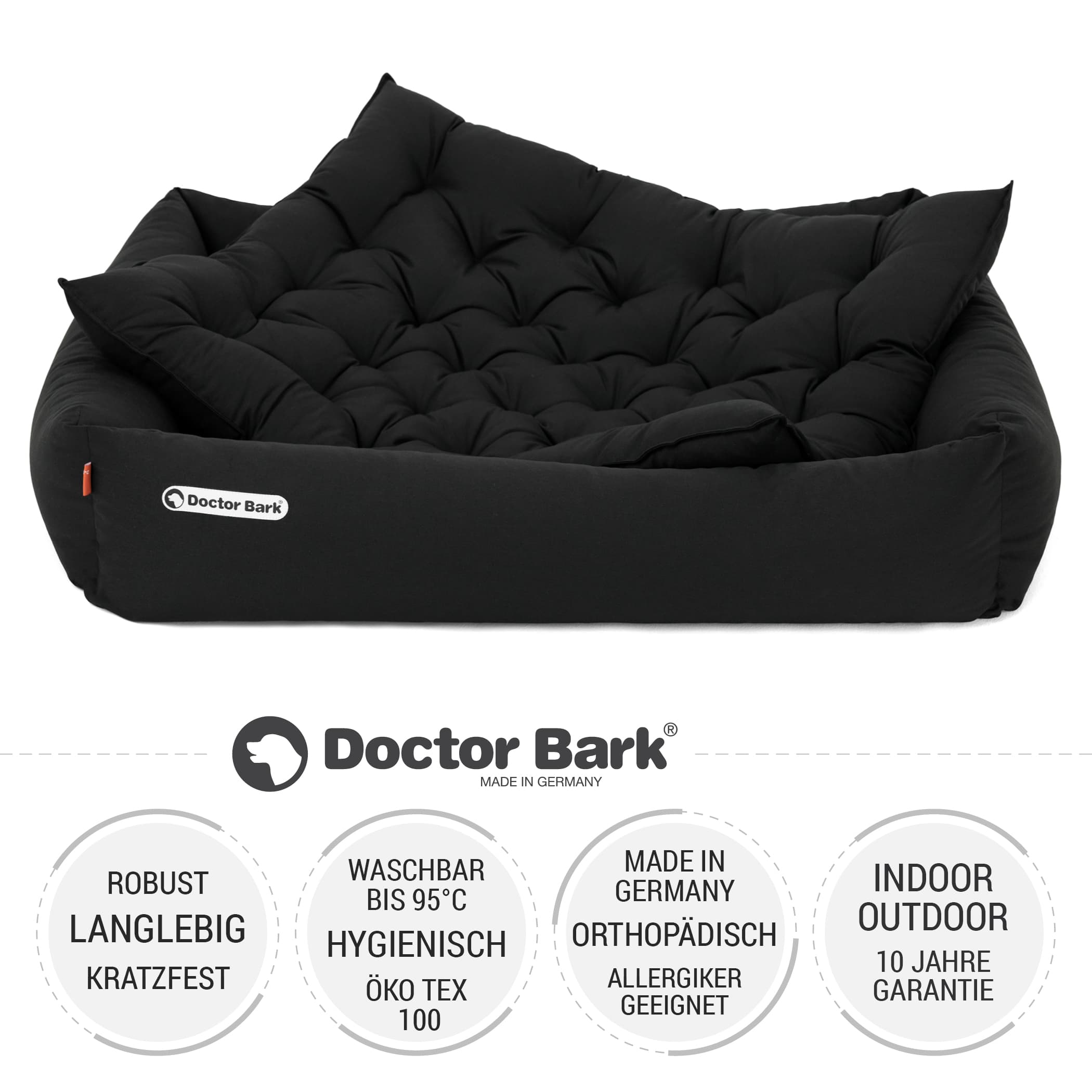 Orthopädisches Hundebett | Schwarz | XL