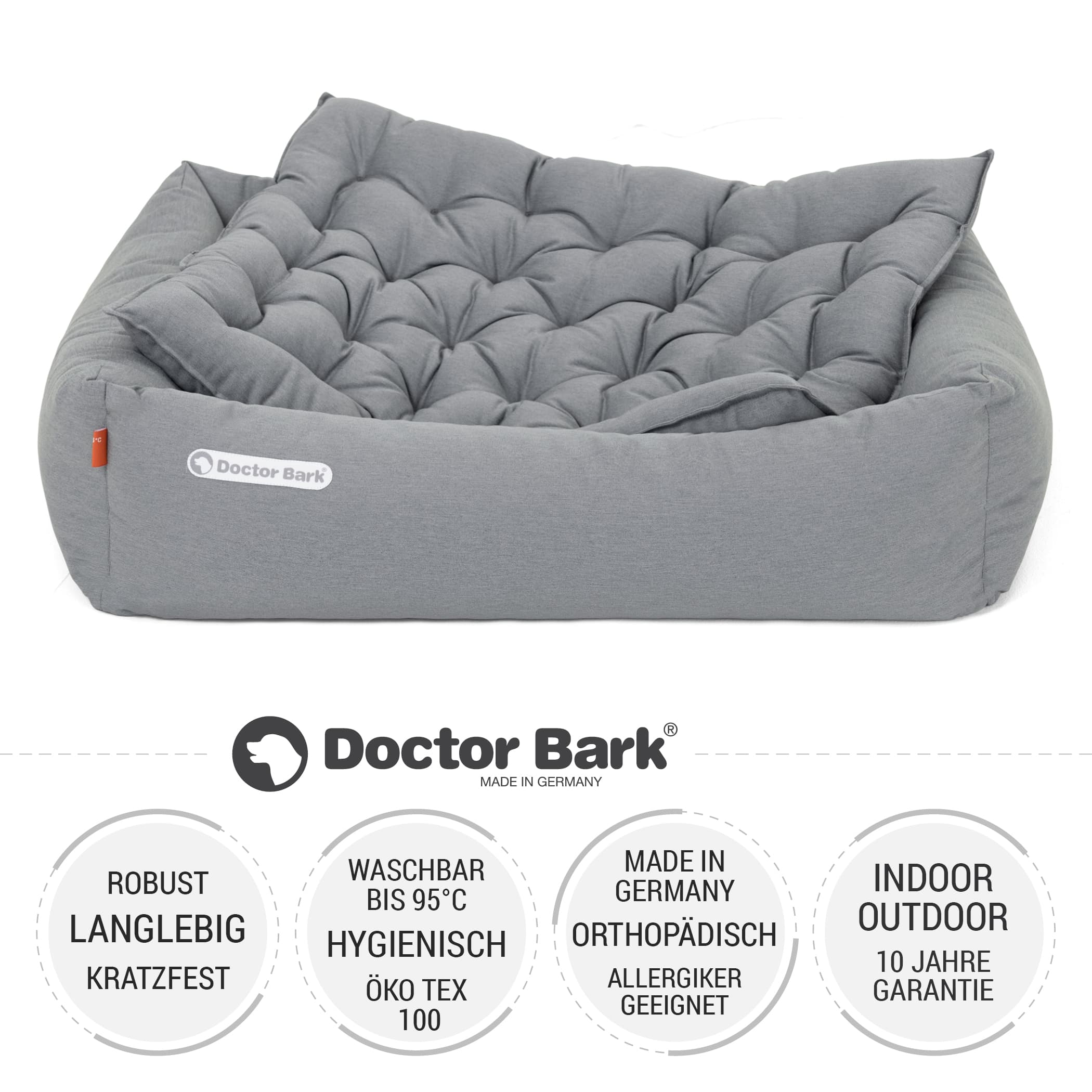 Orthopädisches Hundebett | Hellgrau | M