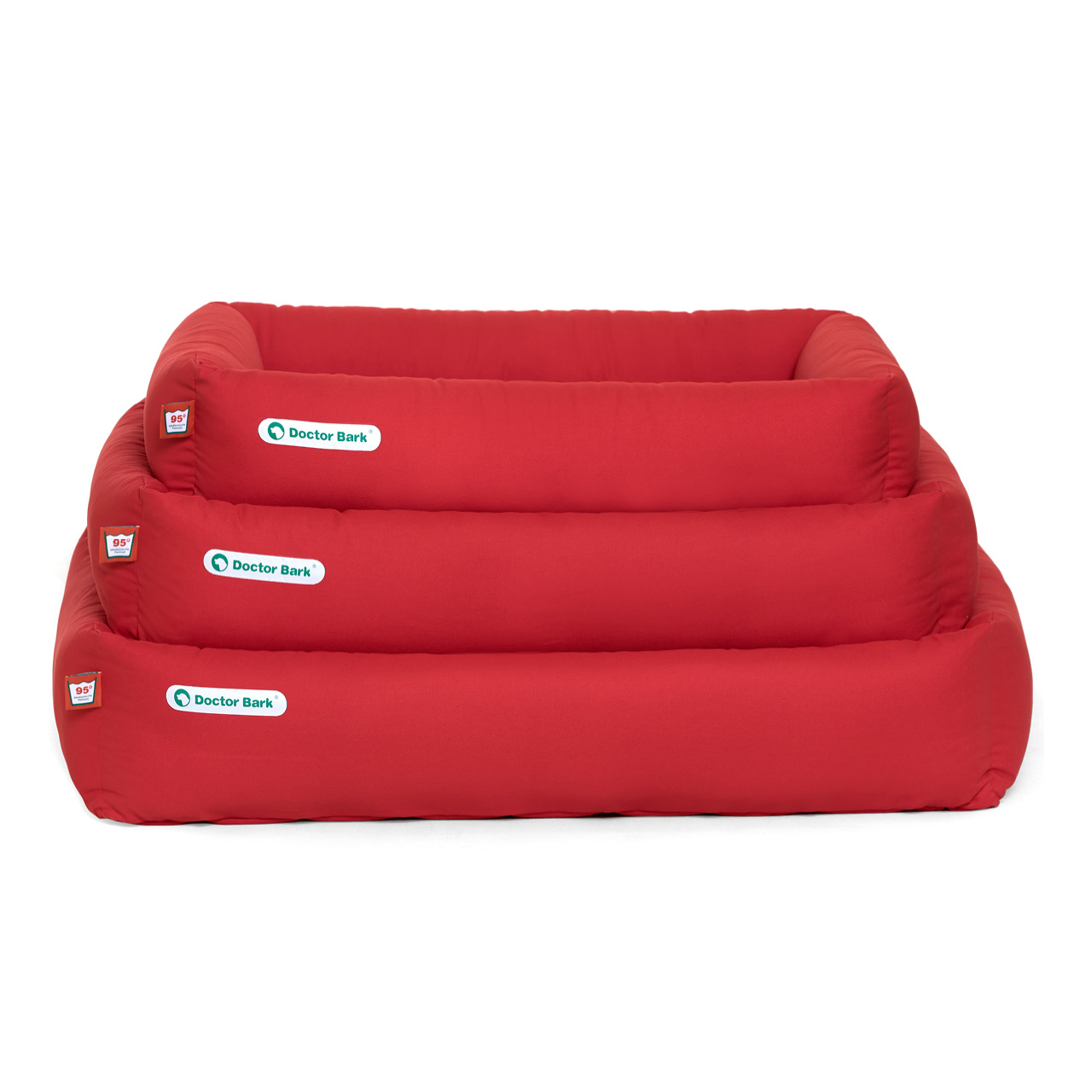 eckiges Doctor Bark Hundebett mit Rand - tomate (rot) eckiges Doctor Bark Hundebett mit Rand - tomate (rot)