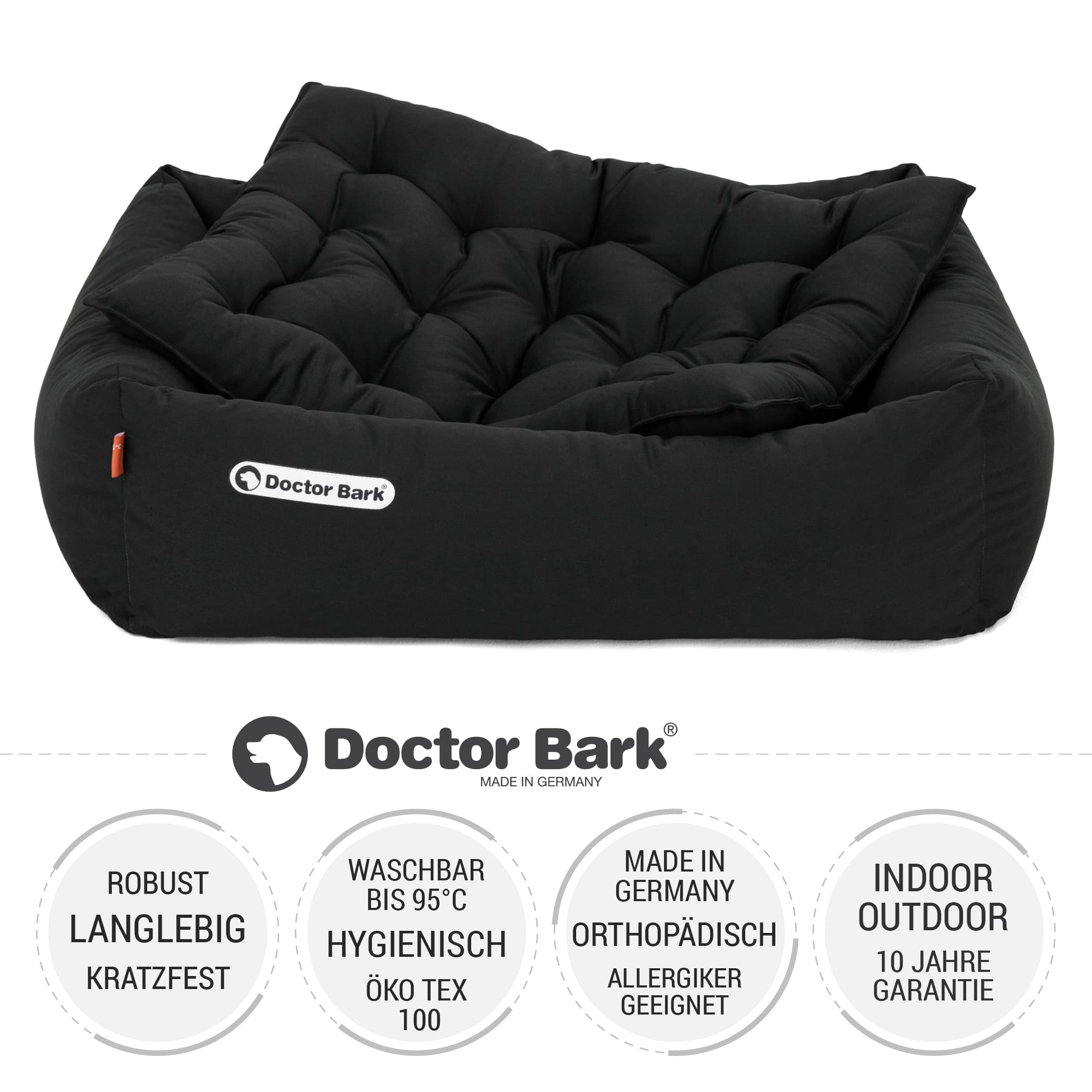 Orthopädisches Hundebett | Schwarz | S