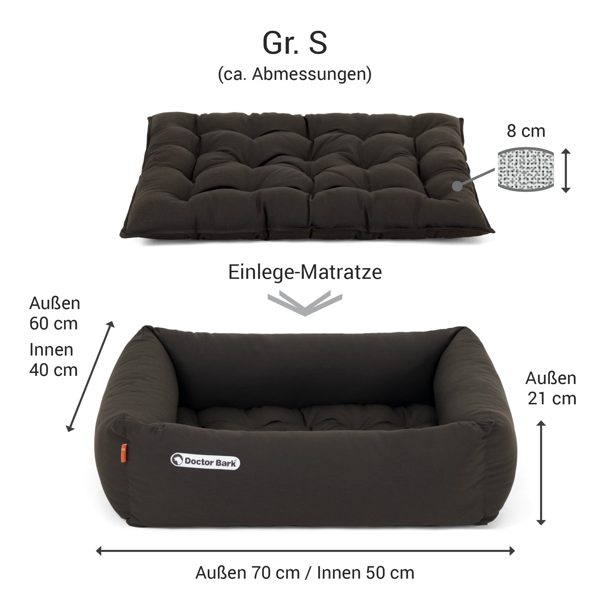 Orthopädisches Hundebett | Braun | S