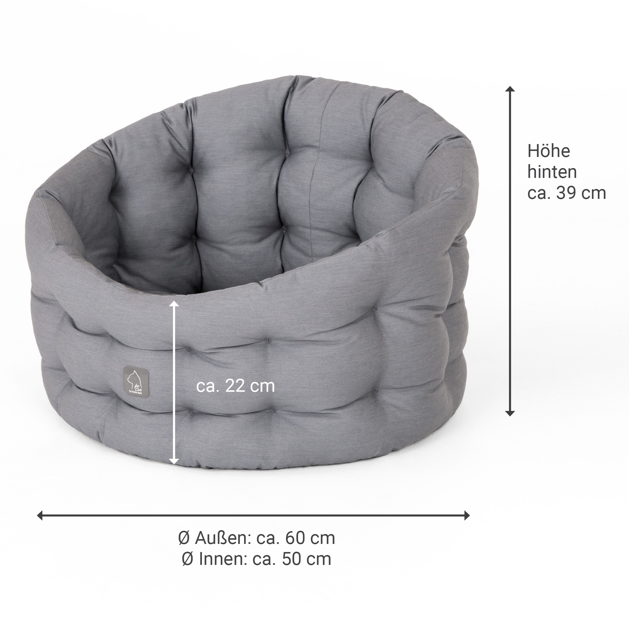 Katzenbett Deluxe | Kater | Hellgrau