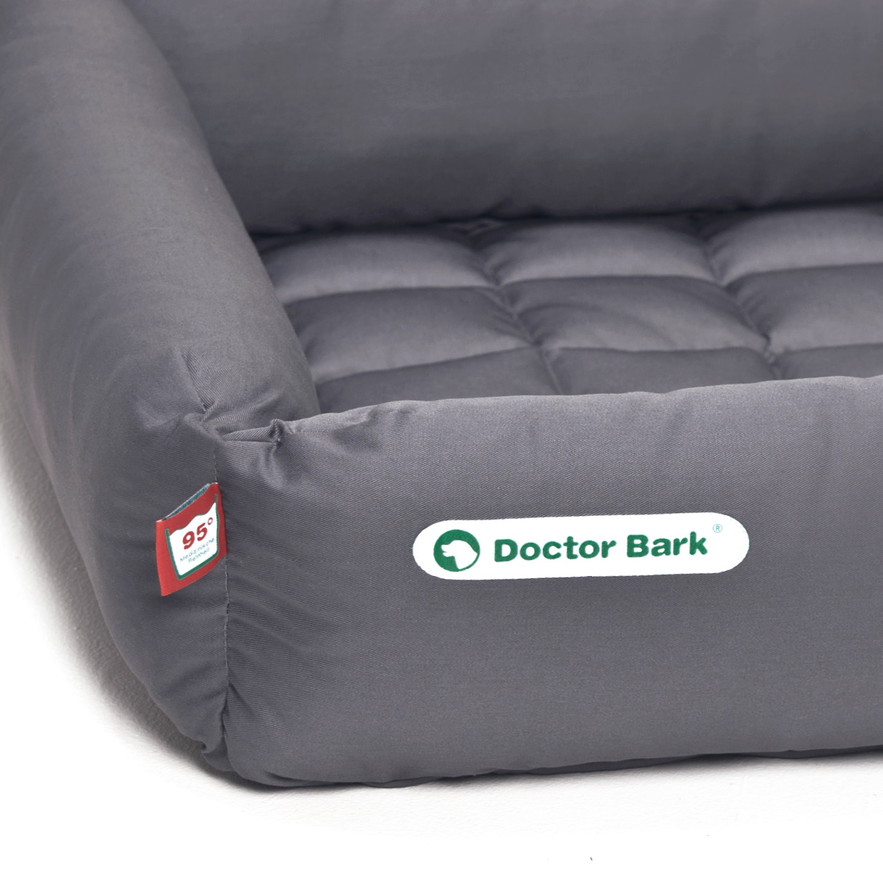 eckiges Doctor Bark Hundebett mit Rand Gr. L - grau eckiges Doctor Bark Hundebett mit Rand Gr. L - grau