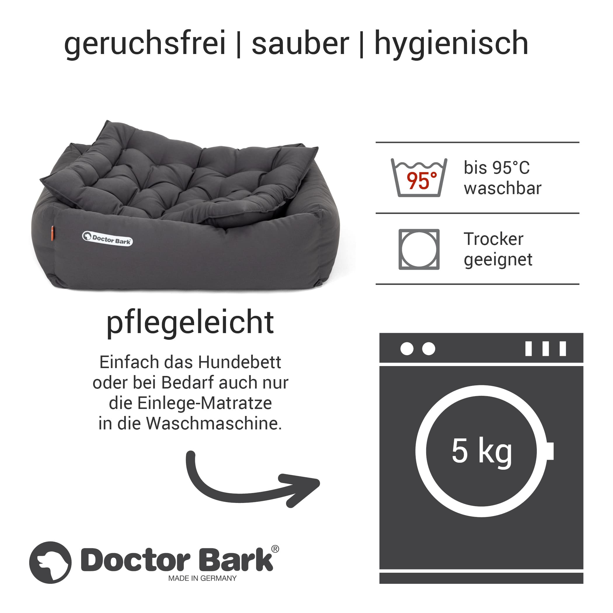 Orthopädisches Hundebett | Grau | S