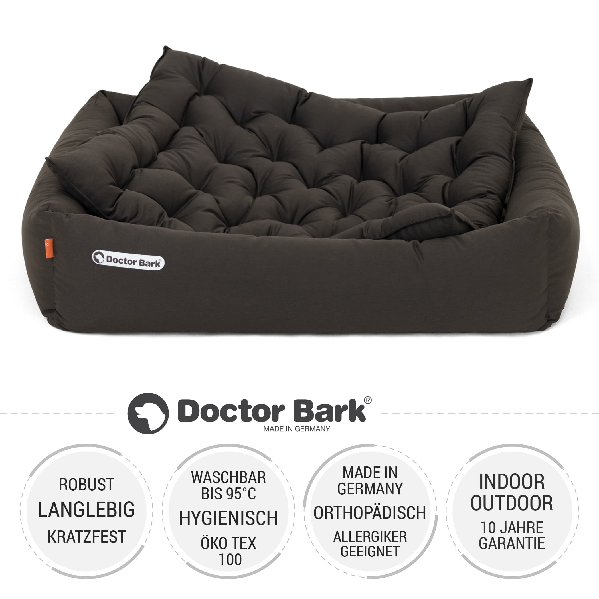 Orthopädisches Hundebett | Braun | L
