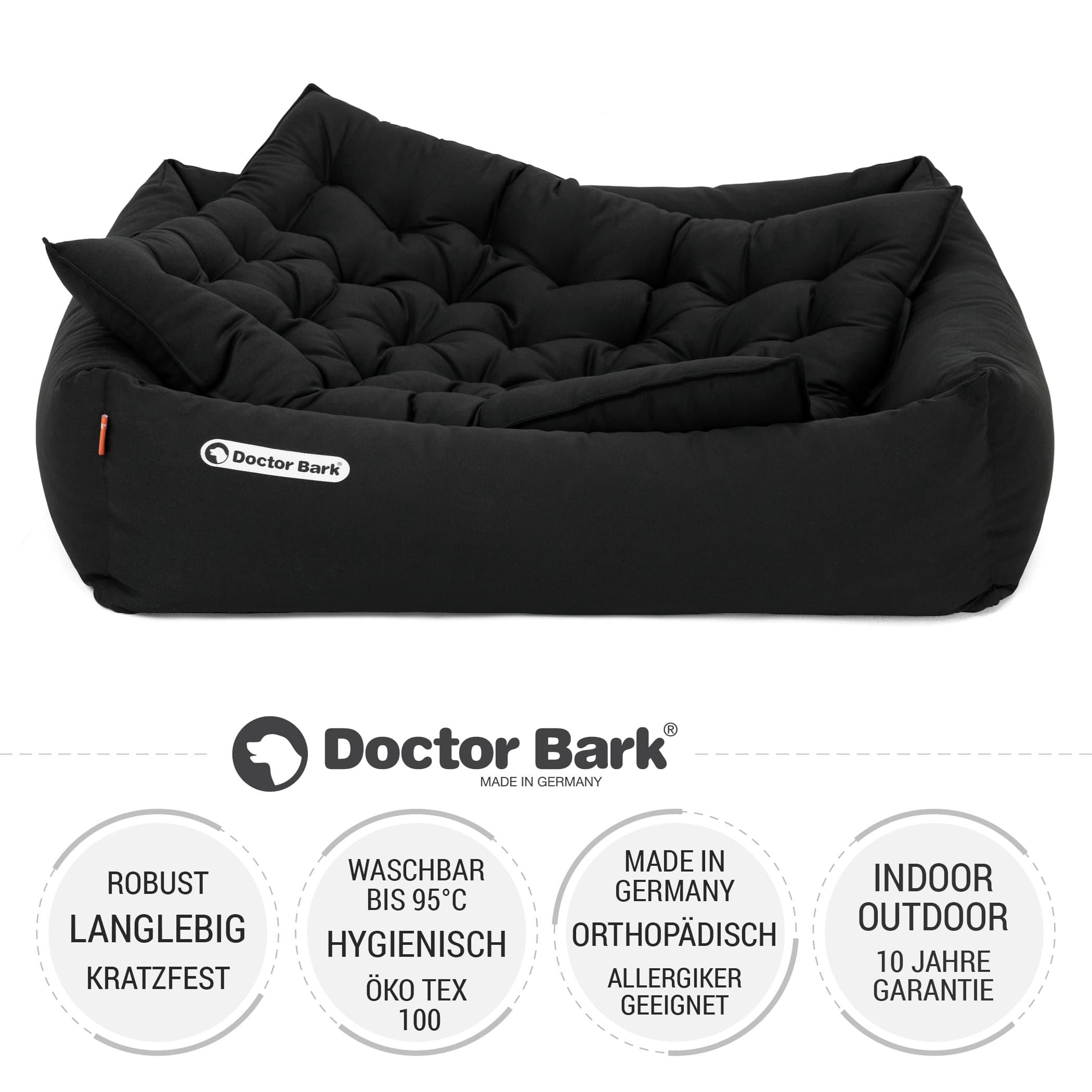 Orthopädisches Hundebett | Schwarz | M