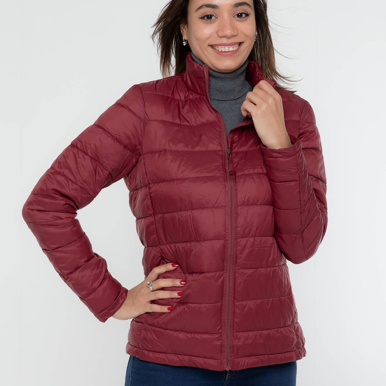 Damen Steppjacke in bordeaux XXL