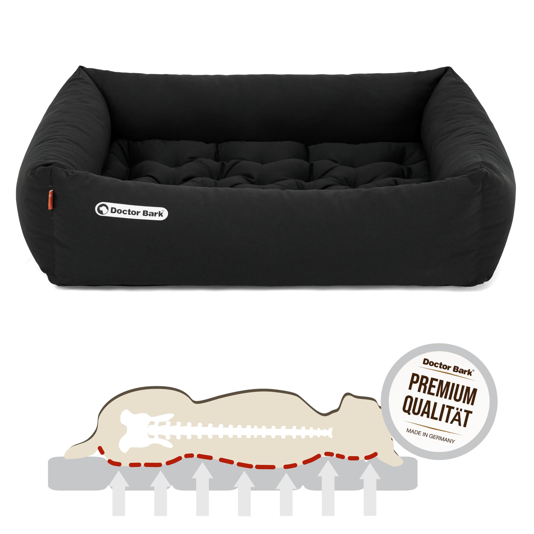 Orthopädisches Hundebett | Schwarz | M