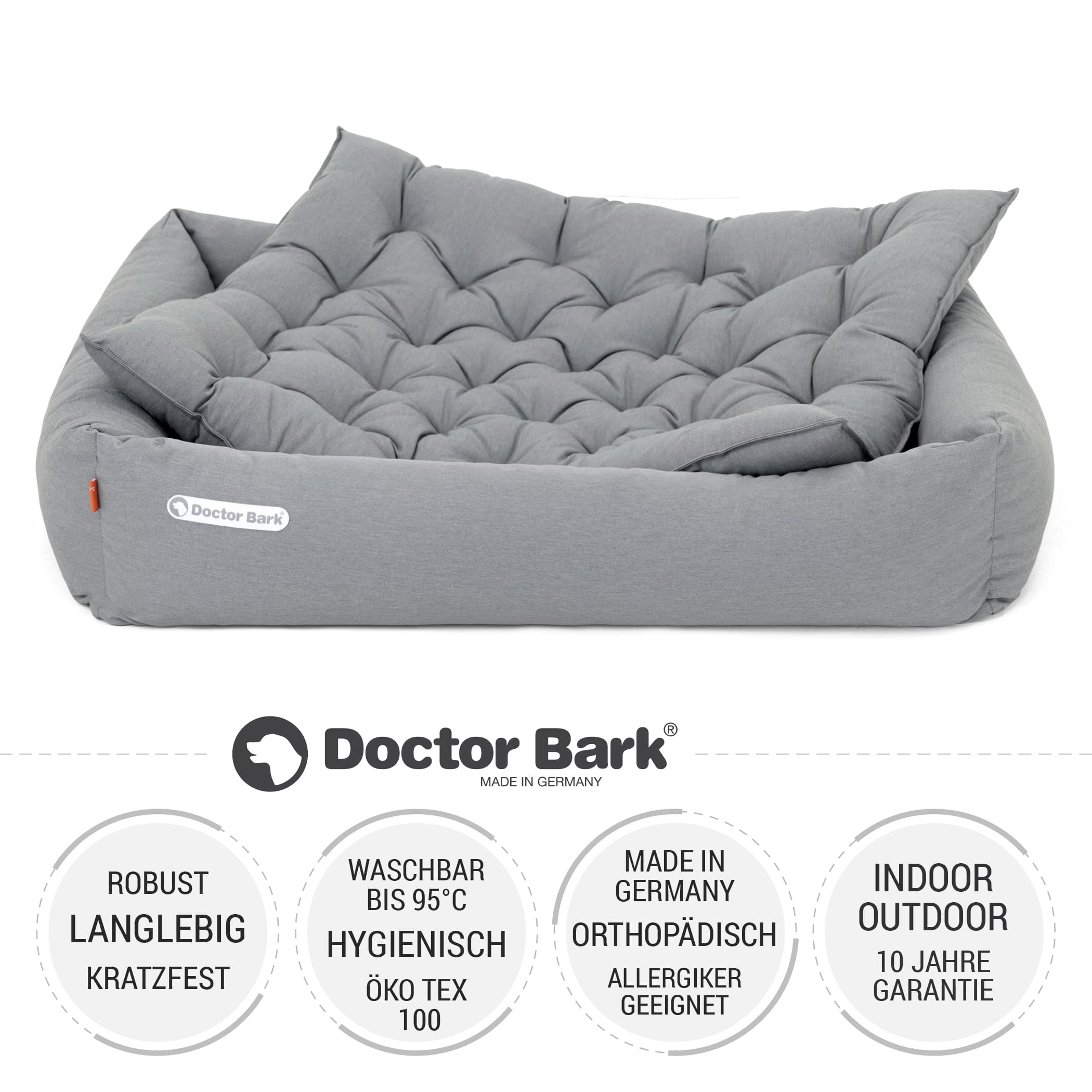 Orthopädisches Hundebett | Hellgrau | XL