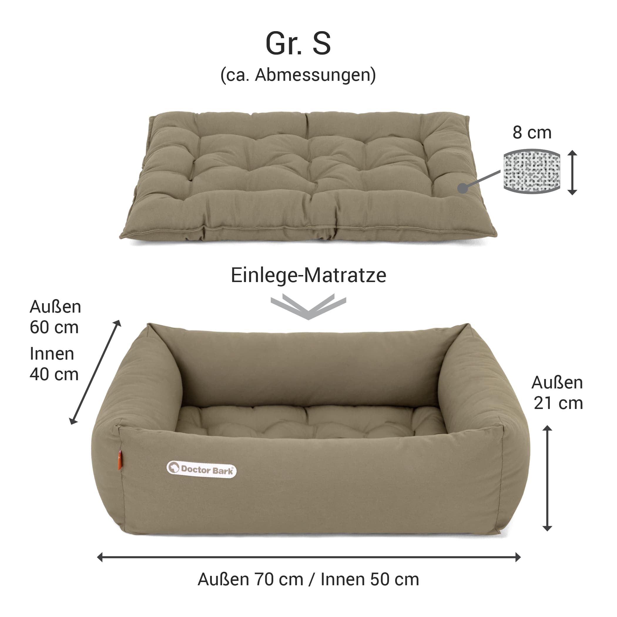 Orthopädisches Hundebett | Goldbraun | S