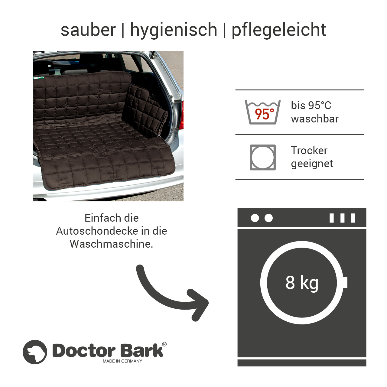 Doctor Bark - Kofferraum Hunde Autoschondecke All-Side Gr. L - braun