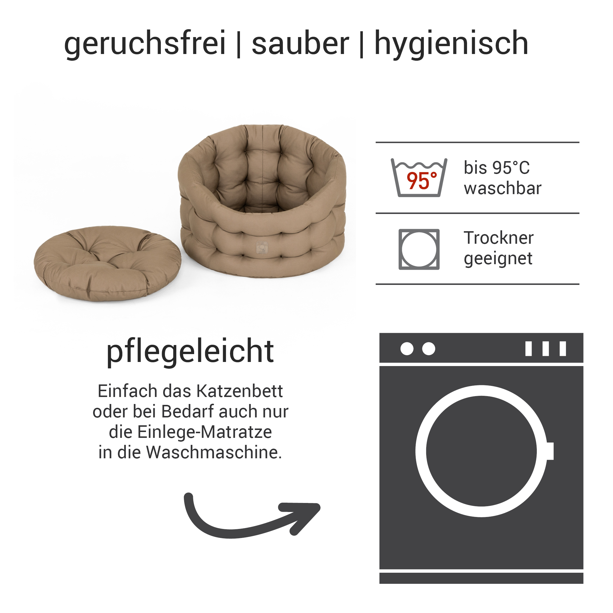 Deluxe Bett für den Kater | Goldbraun