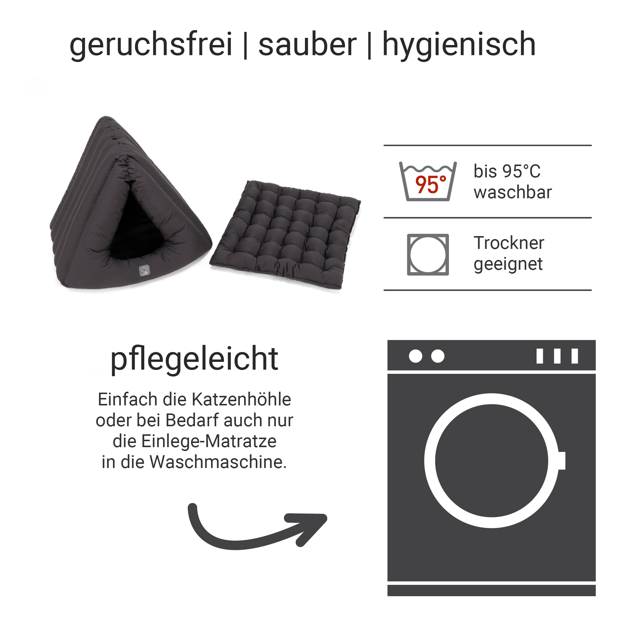 Deluxe Höhle | Katze & Kater | Grau