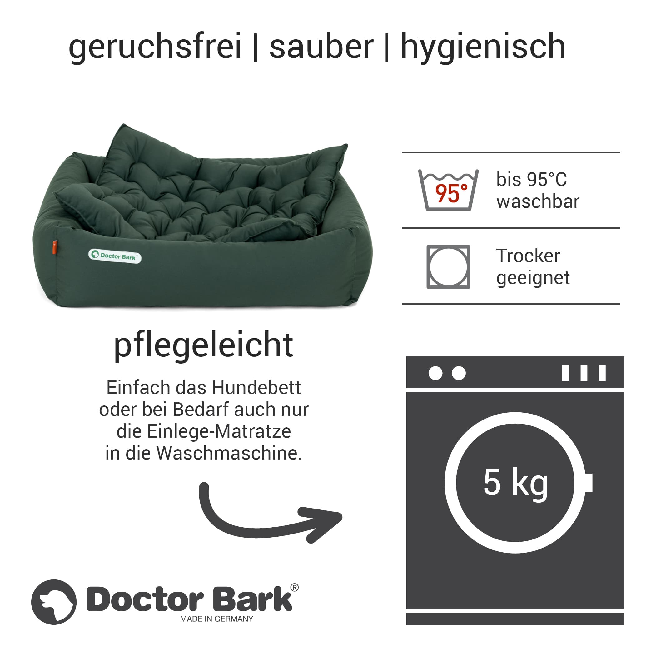 Orthopädisches Hundebett | Grün | M