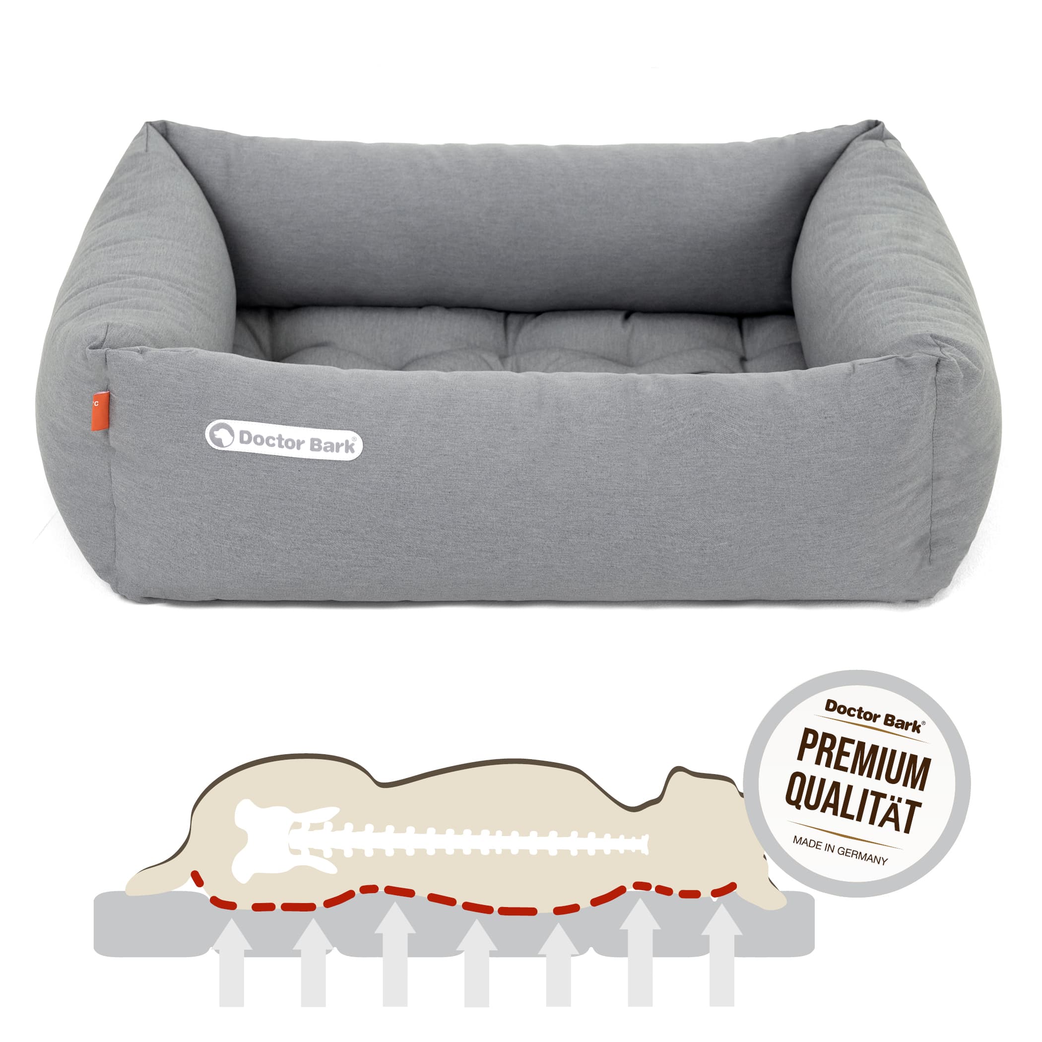 Orthopädisches Hundebett | Hellgrau | S