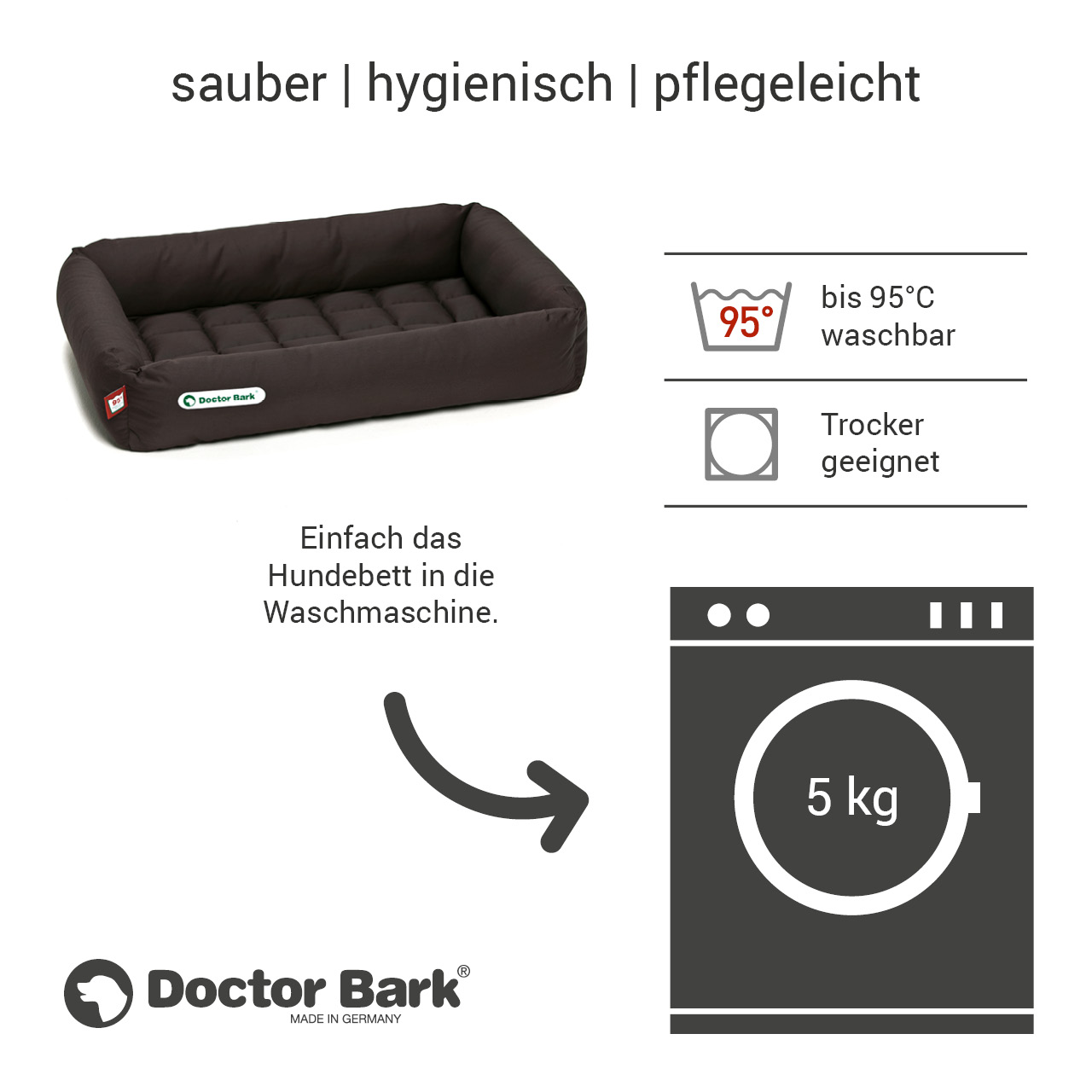 eckiges Doctor Bark Hundebett mit Rand Gr. M - braun eckiges Doctor Bark Hundebett mit Rand Gr. M - braun
