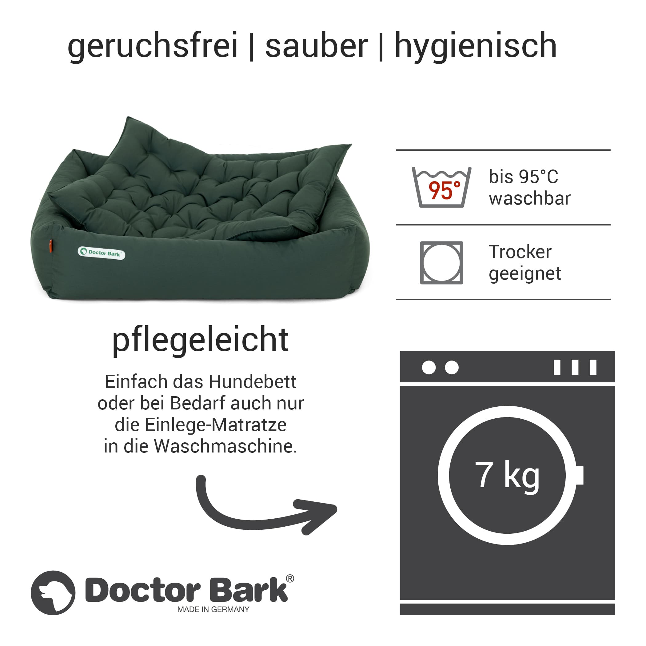 Orthopädisches Hundebett | Grün | L