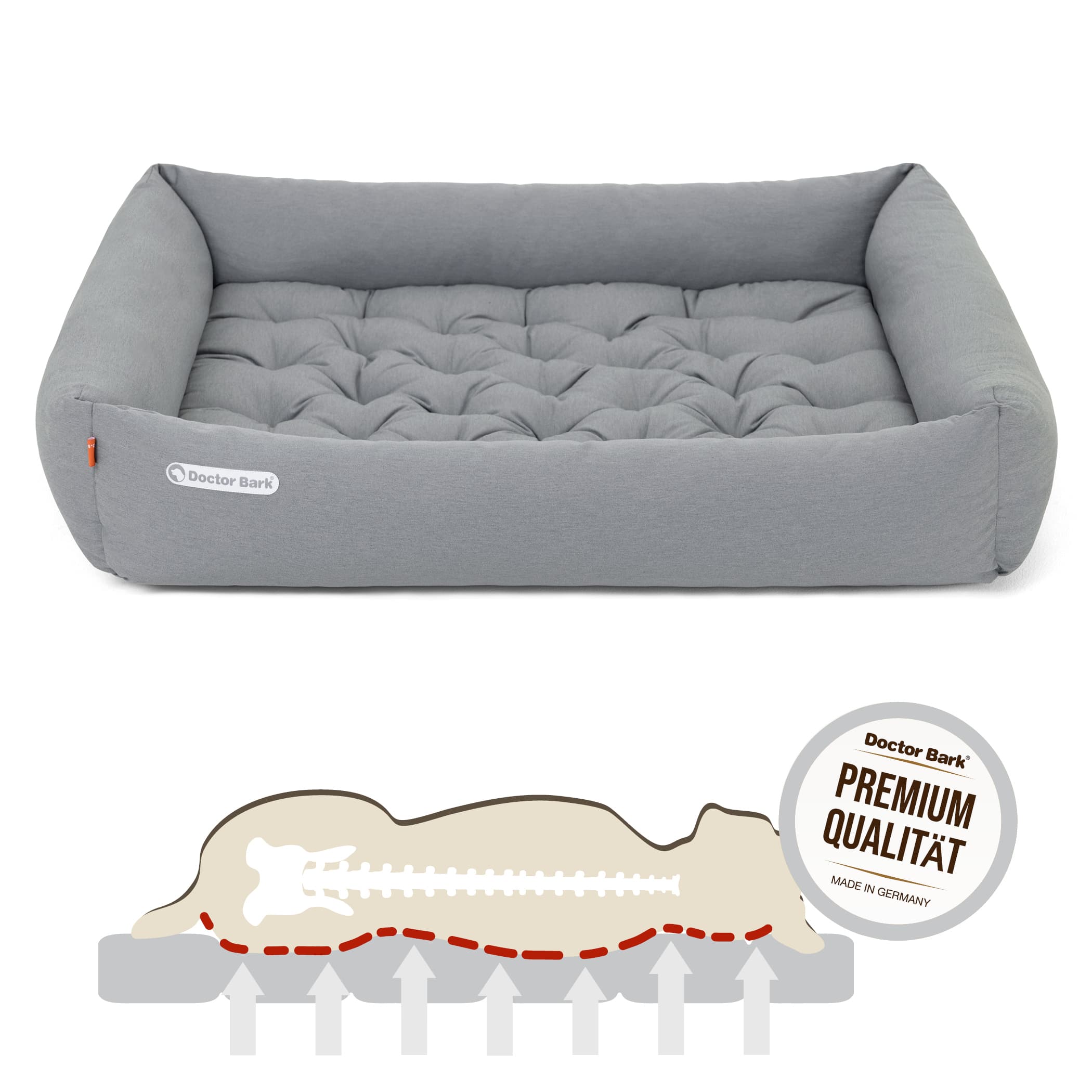 Orthopädisches Hundebett | Hellgrau | XXL