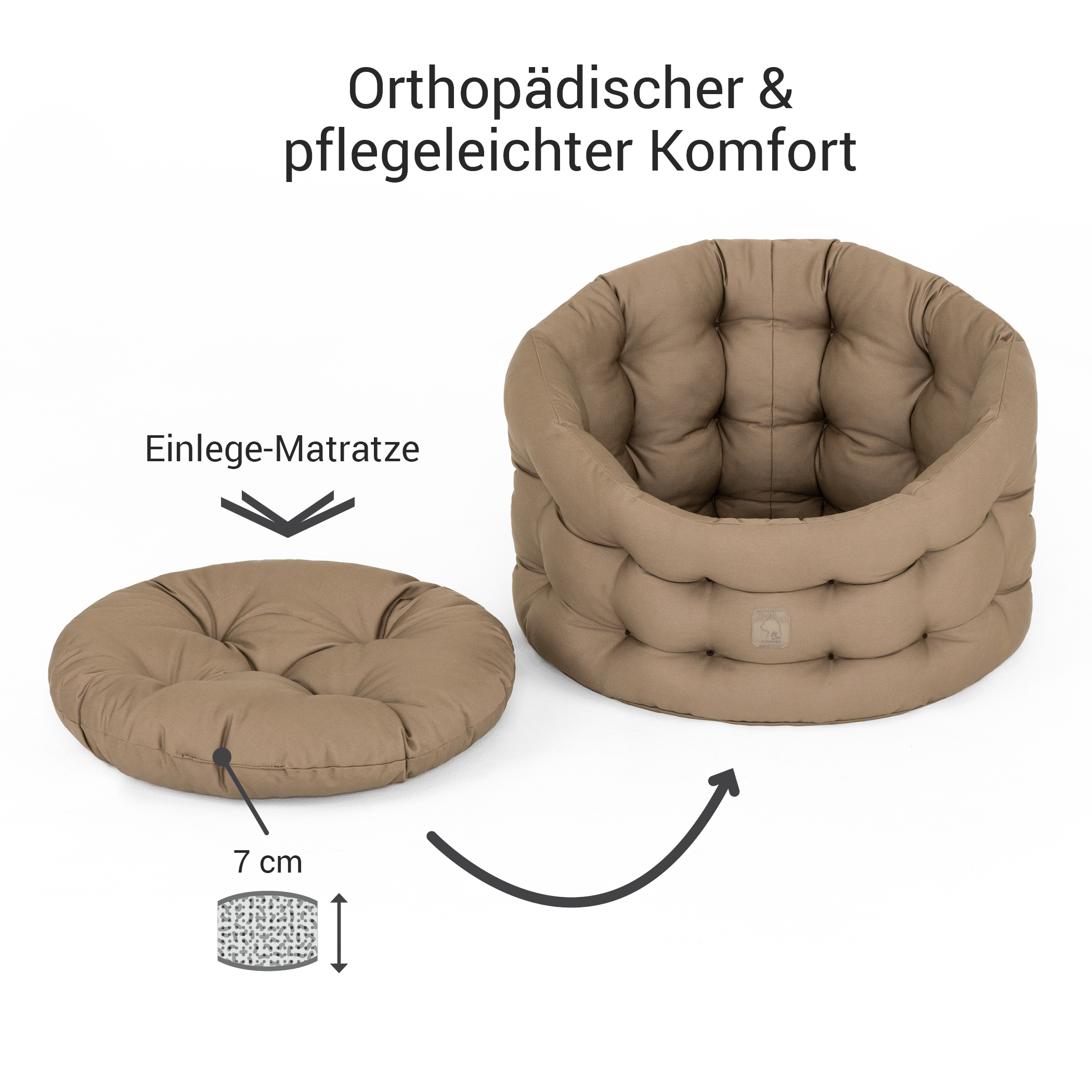 Deluxe Bett für den Kater | Goldbraun