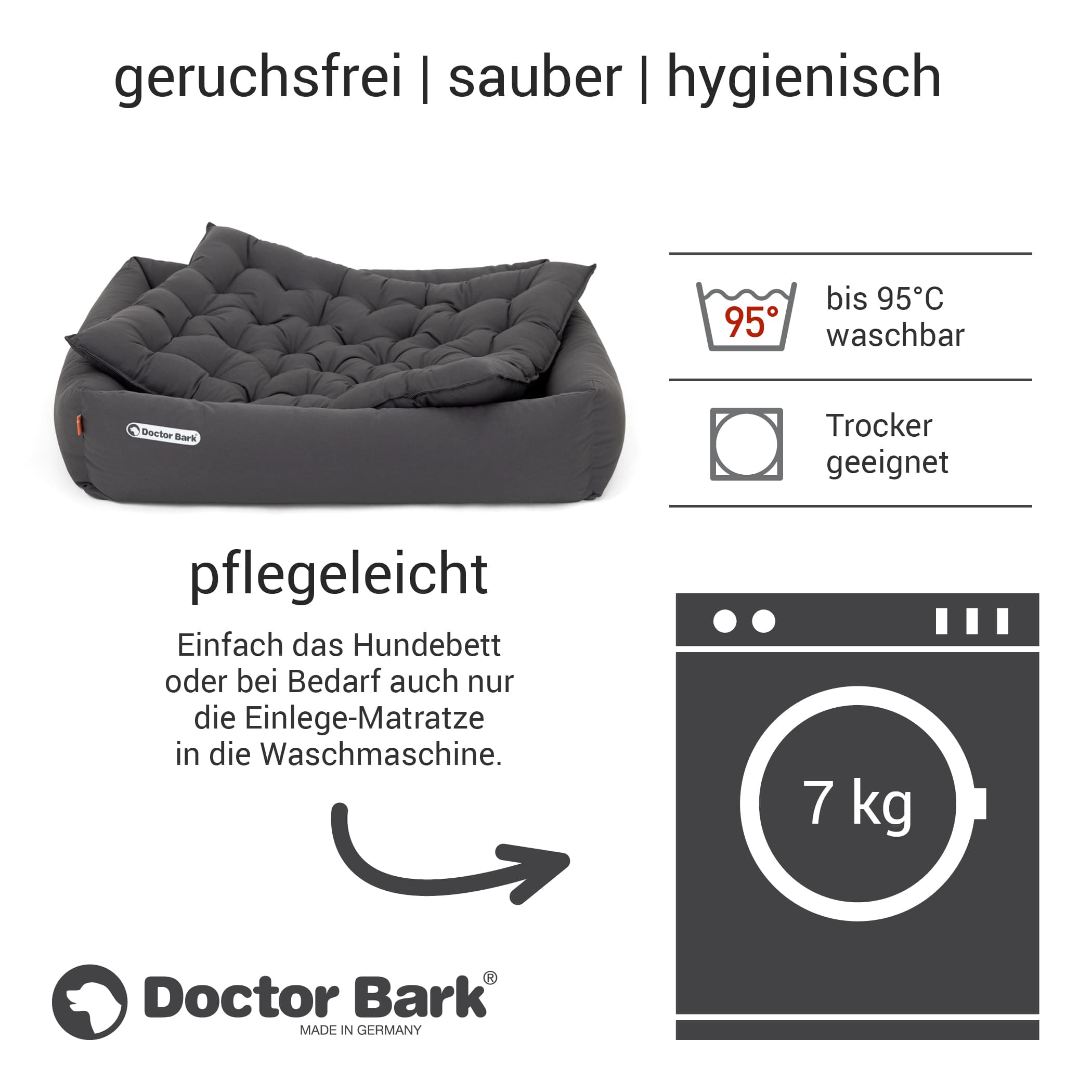 Orthopädisches Hundebett | Grau | L